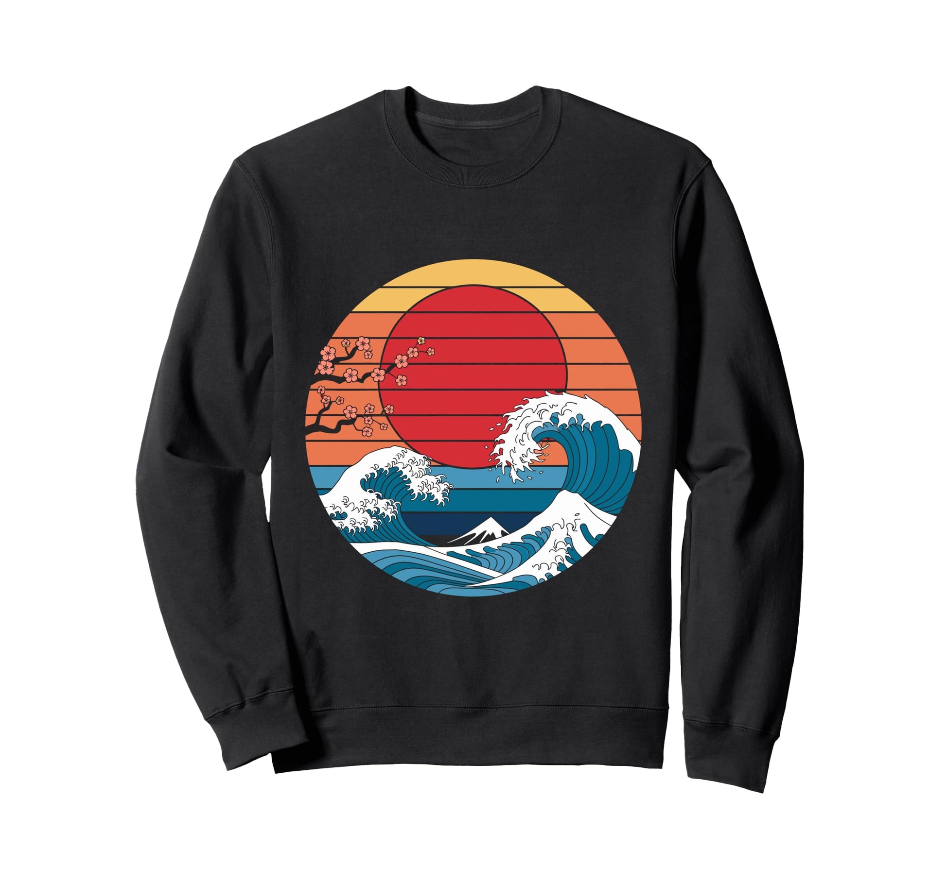 Big Wave Vaporwave Aesthetic 80S Sweatshirt - Novelty Apparel for Adults - T-Shirt, Sweatshirt, Hoodie