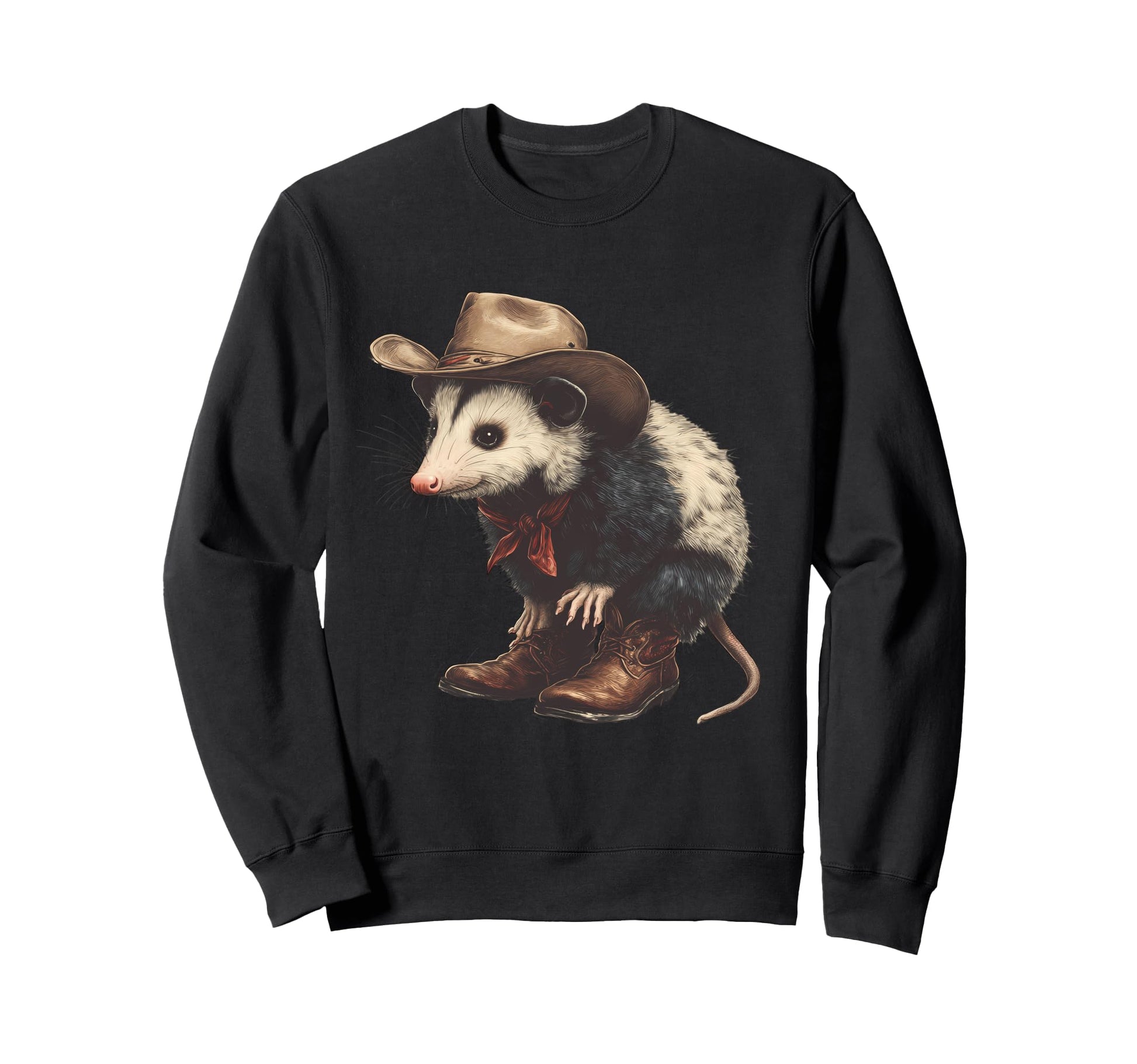 Opossum Cowboy Rodeo Cowgirl Possum Sweatshirt - Unique Graphic for Adults - T-Shirt, Sweatshirt, Hoodie