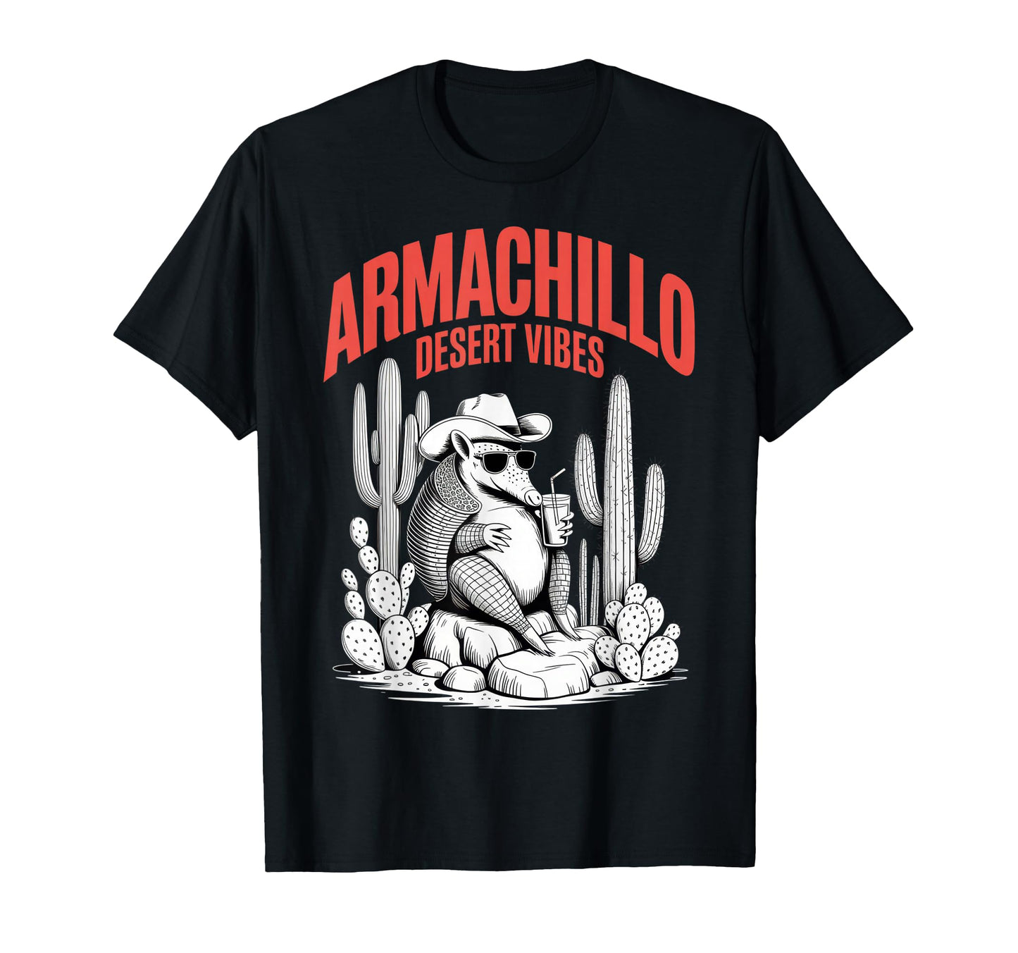 Armadillo Desert Vibes Funny Cactus T-Shirt - Fun Novelty Design Men Women - T-Shirt, Sweatshirt, Hoodie