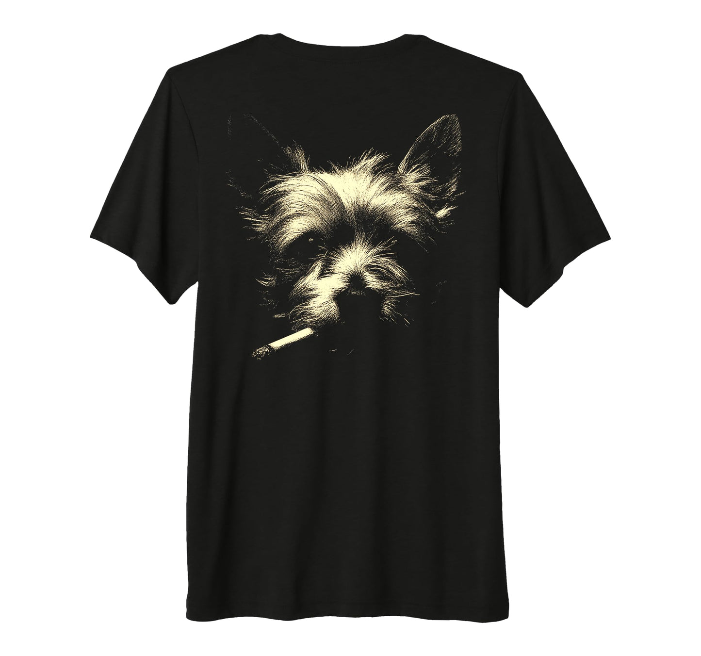 Yorkshire Terrier Smoking Cigarette T-Shirt - Aesthetic Graphic for Adults - T-Shirt, Sweatshirt, Hoodie