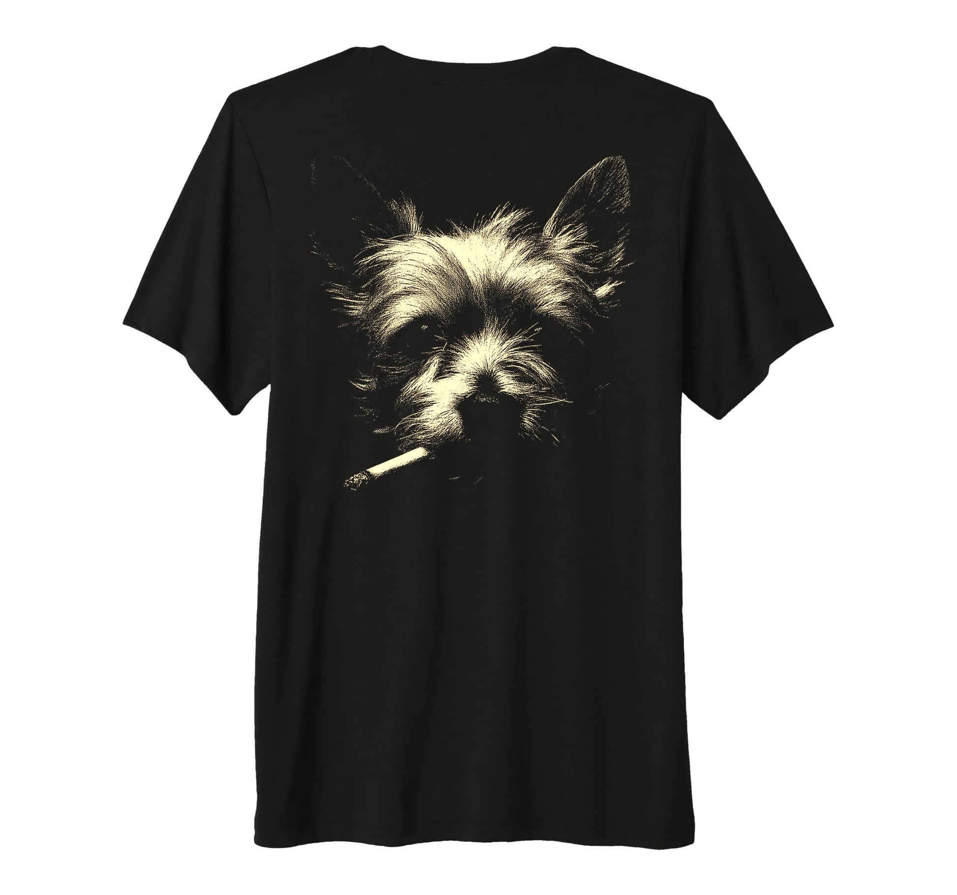 Yorkshire Terrier Smoking Cigarette T-Shirt - Aesthetic Graphic for Adults - T-Shirt, Sweatshirt, Hoodie