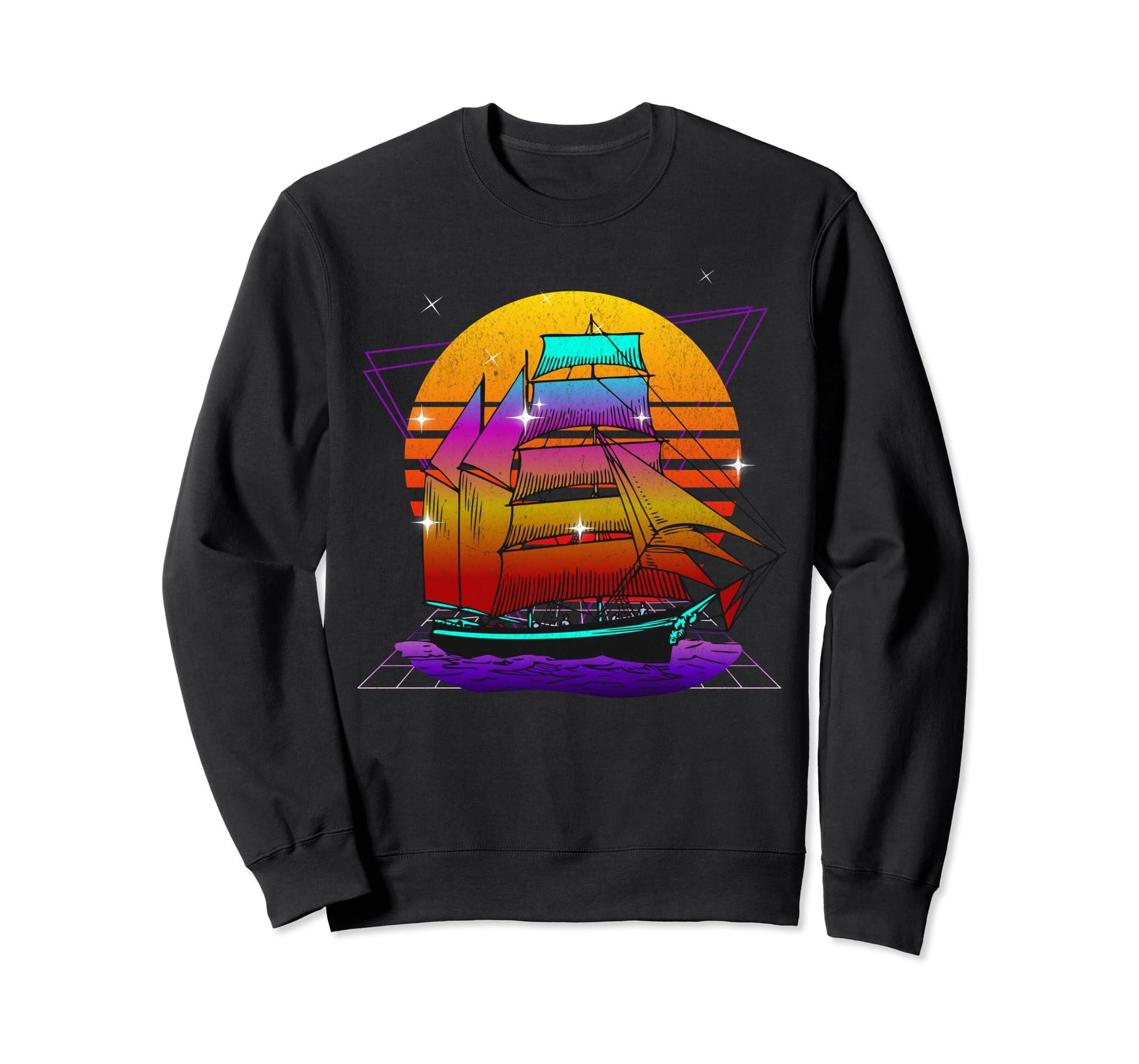 Synthwave Vaporwave Sunset Sweatshirt - Fun Novelty Design Men Women - T-Shirt, Sweatshirt, Hoodie