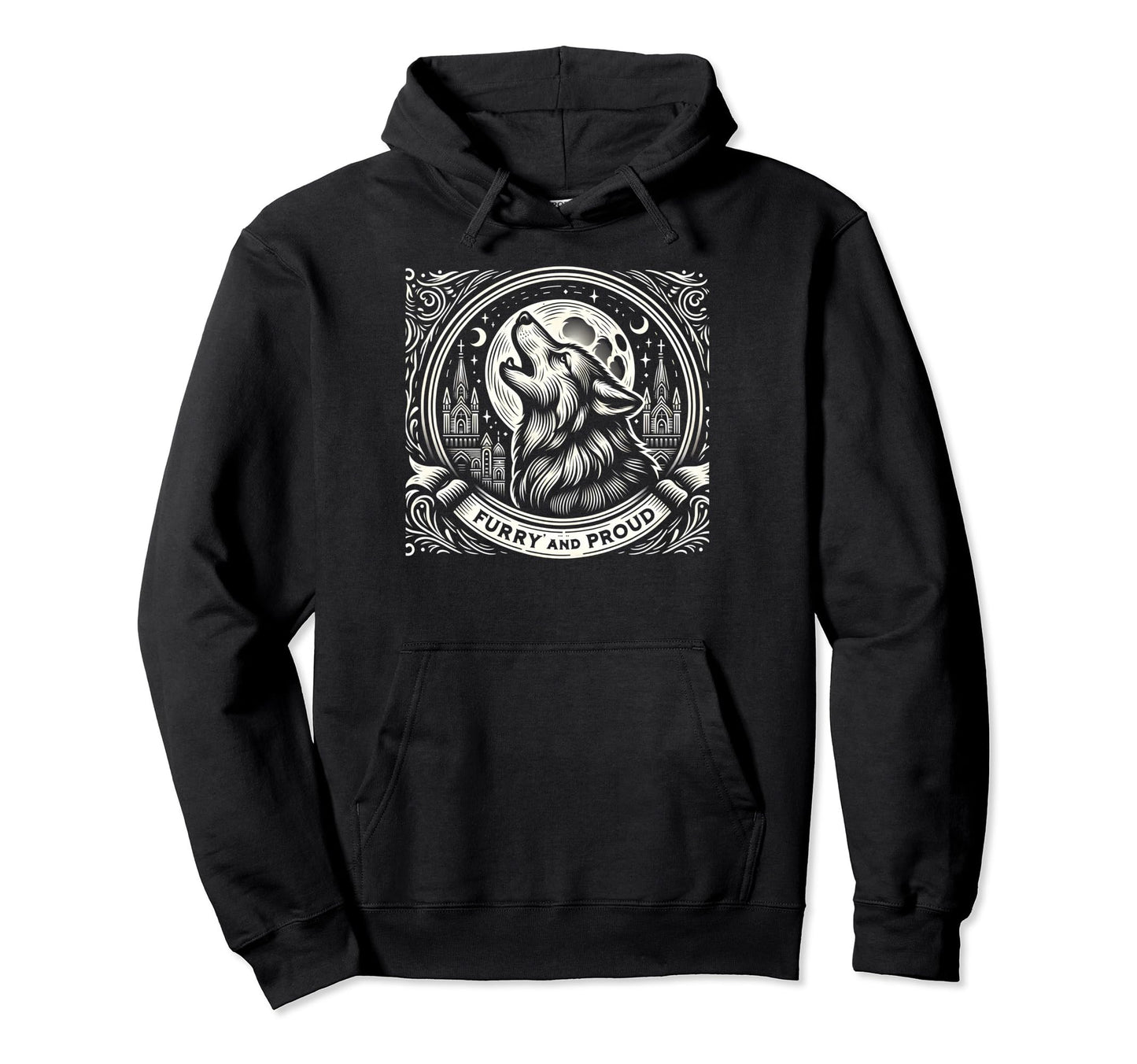 Therian Pride Month Moon Wolf Furry And Hoodie - Graphic Print Men Women - T-Shirt, Sweatshirt, Hoodie
