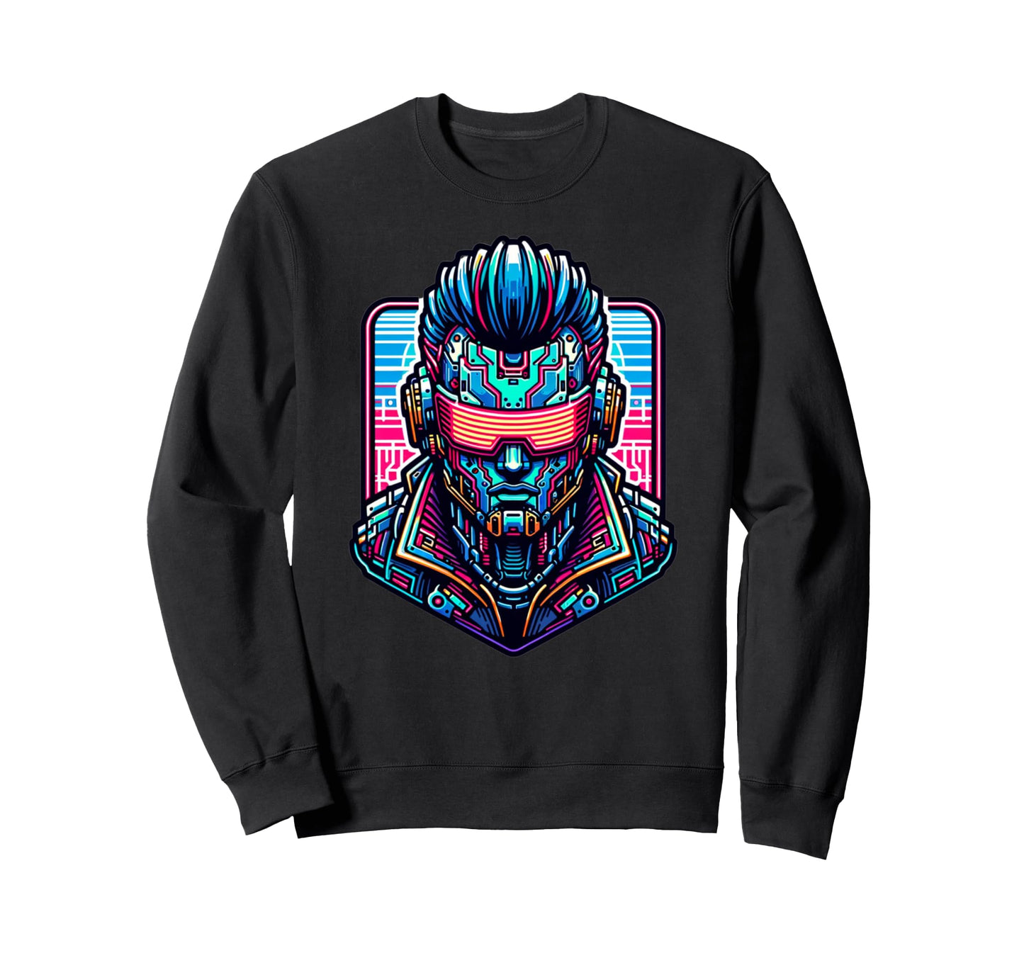 Futuristic Gamer Synthwave Vaporwave Sweatshirt - Unique Graphic Unisex - T-Shirt, Sweatshirt, Hoodie