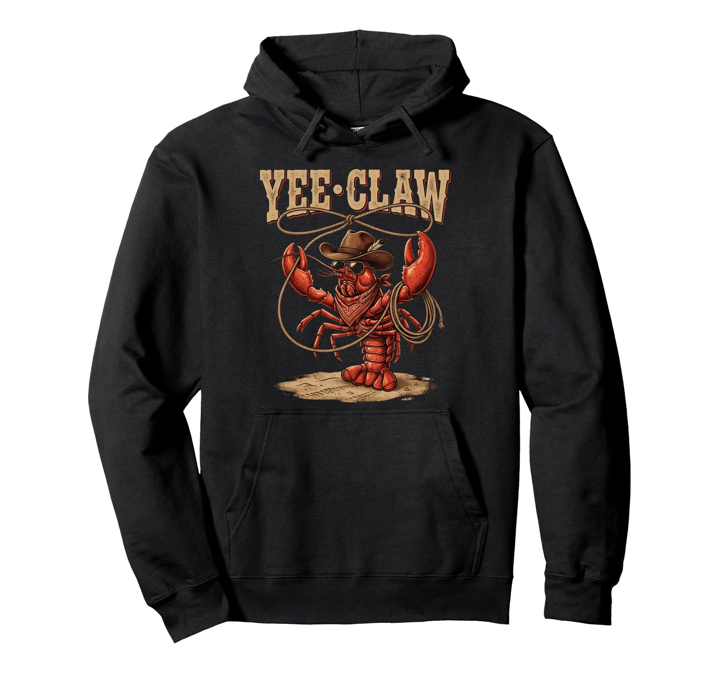 Yee Claw Funny Crawfish Cowboy Hoodie - Casual Everyday Wear for Adults - T-Shirt, Sweatshirt, Hoodie