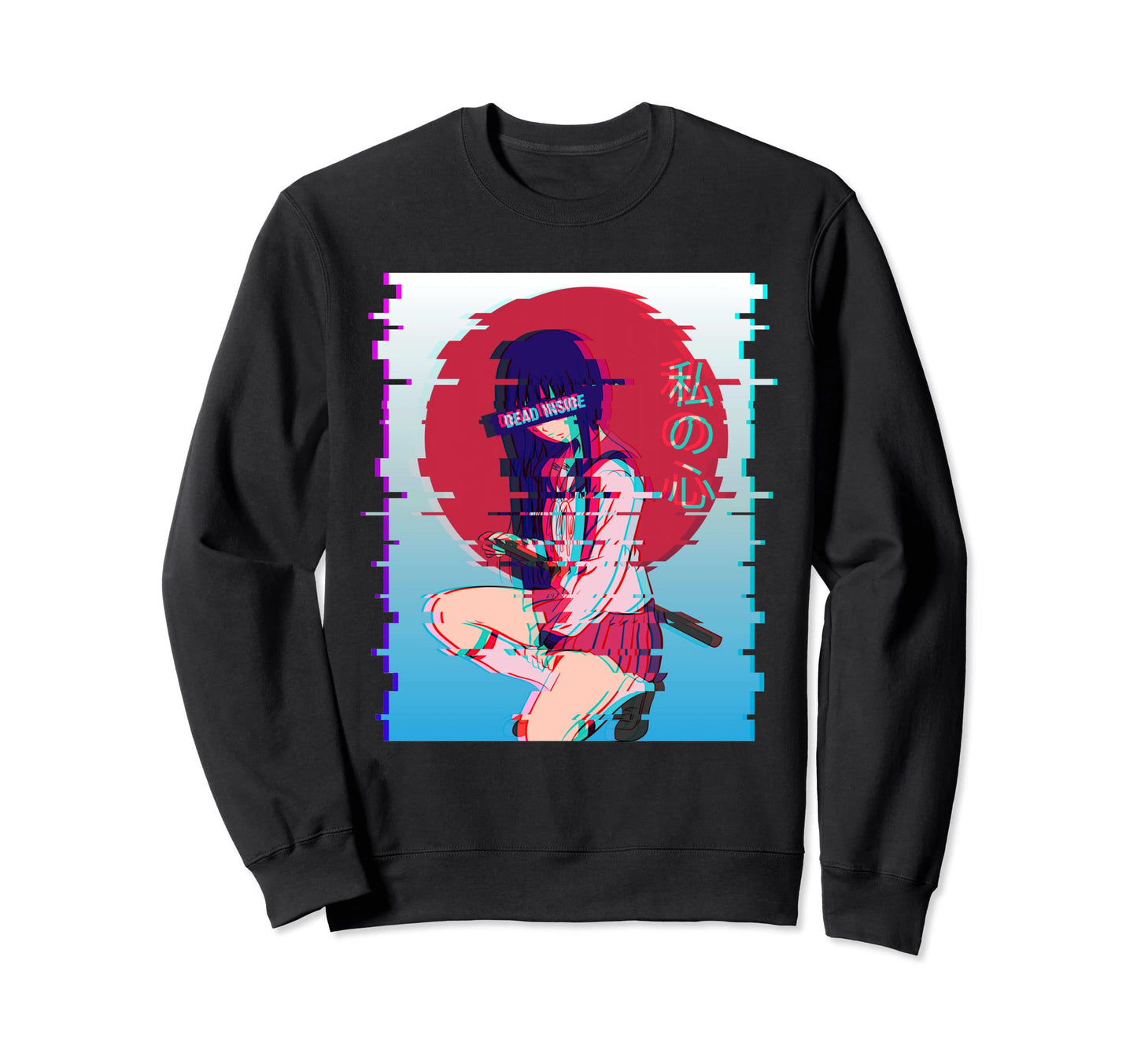 Japanese Anime School Dead Inside Sweatshirt - Custom Art Print Unisex - T-Shirt, Sweatshirt, Hoodie
