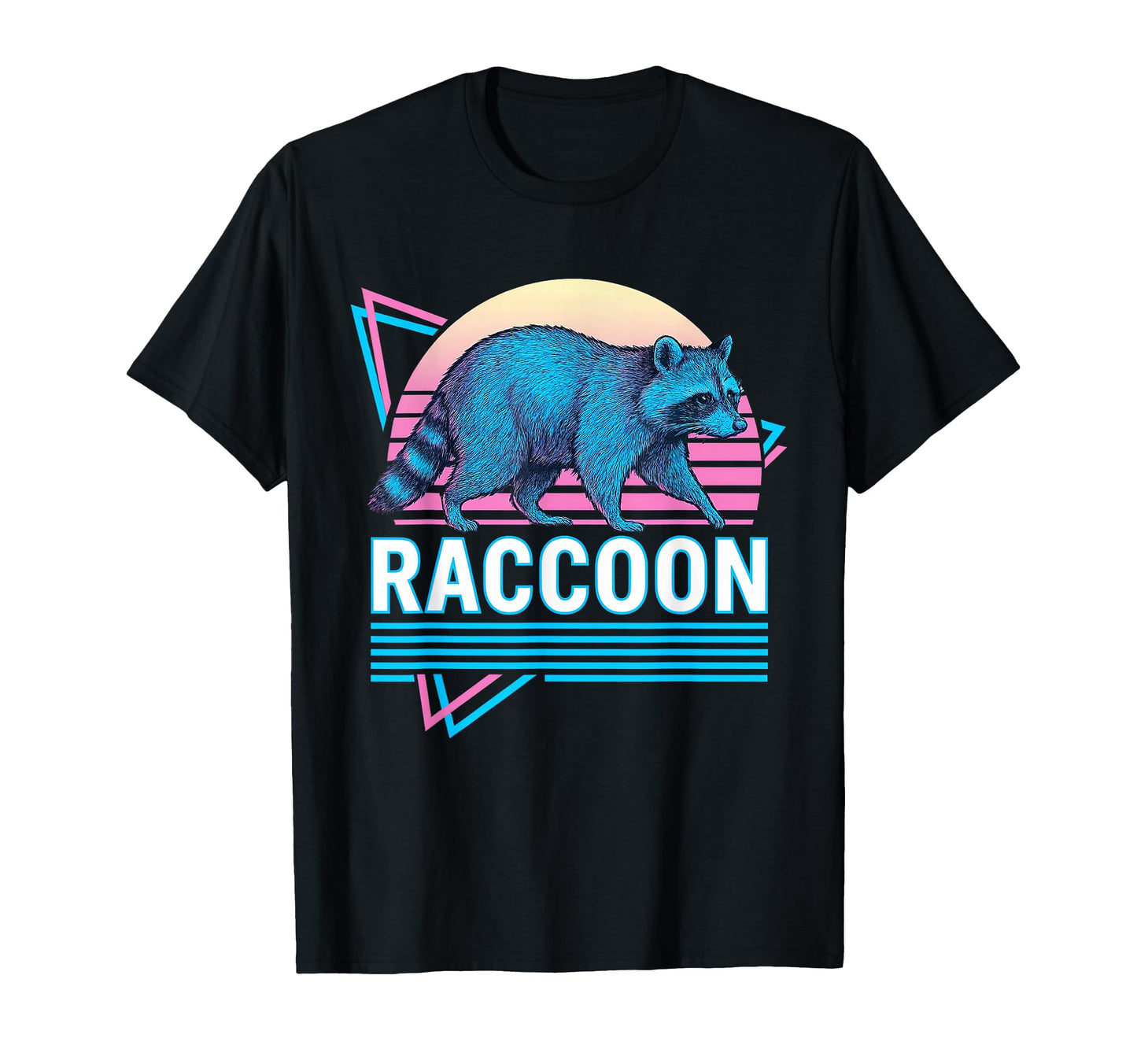 Raccoon Synthwave Aesthetic Animal T-Shirt - Custom Art Print Men Women - T-Shirt, Sweatshirt, Hoodie