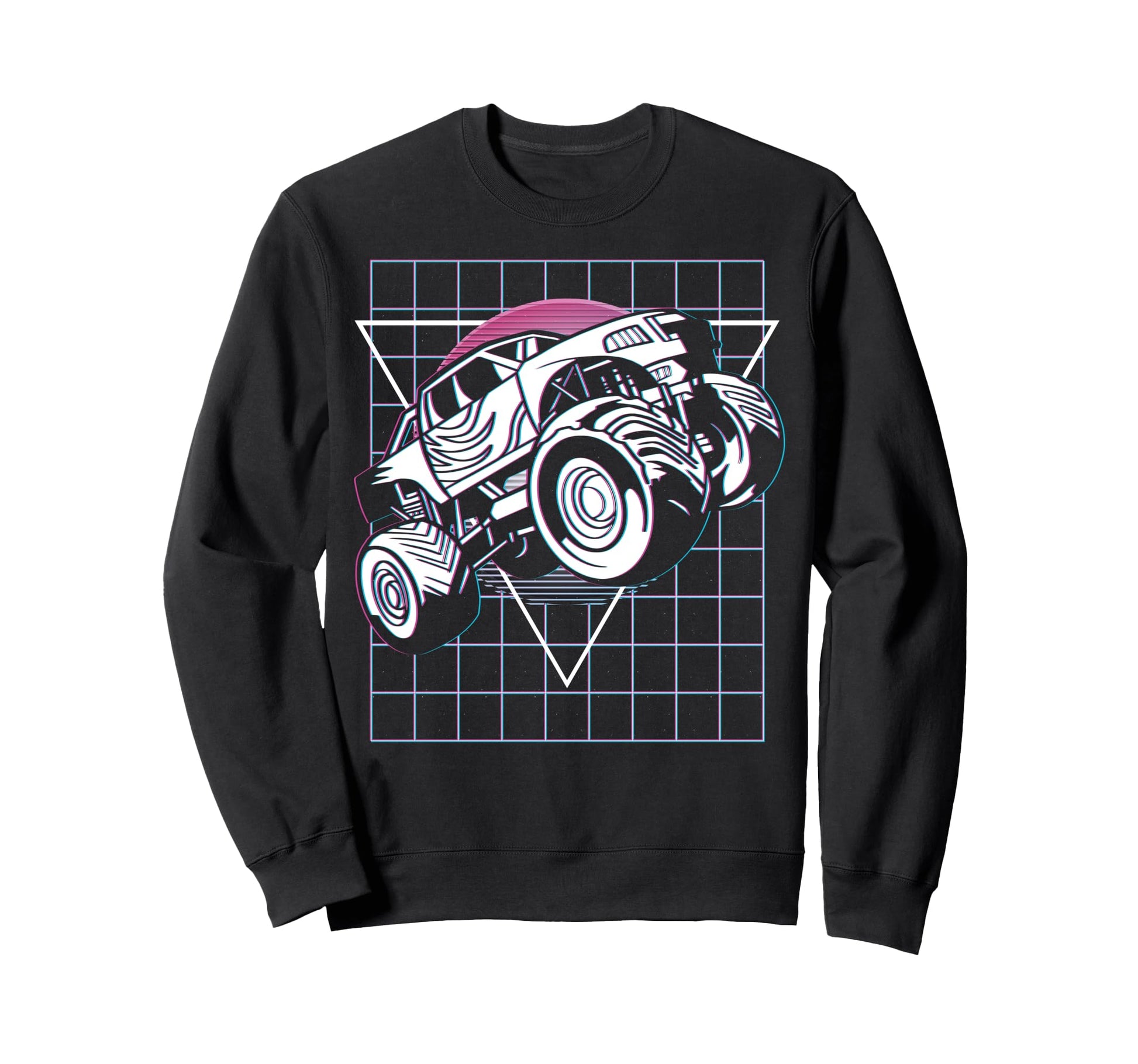Vaporwave Aesthetic Monster Truck Sweatshirt - Novelty Apparel for Adults - T-Shirt, Sweatshirt, Hoodie