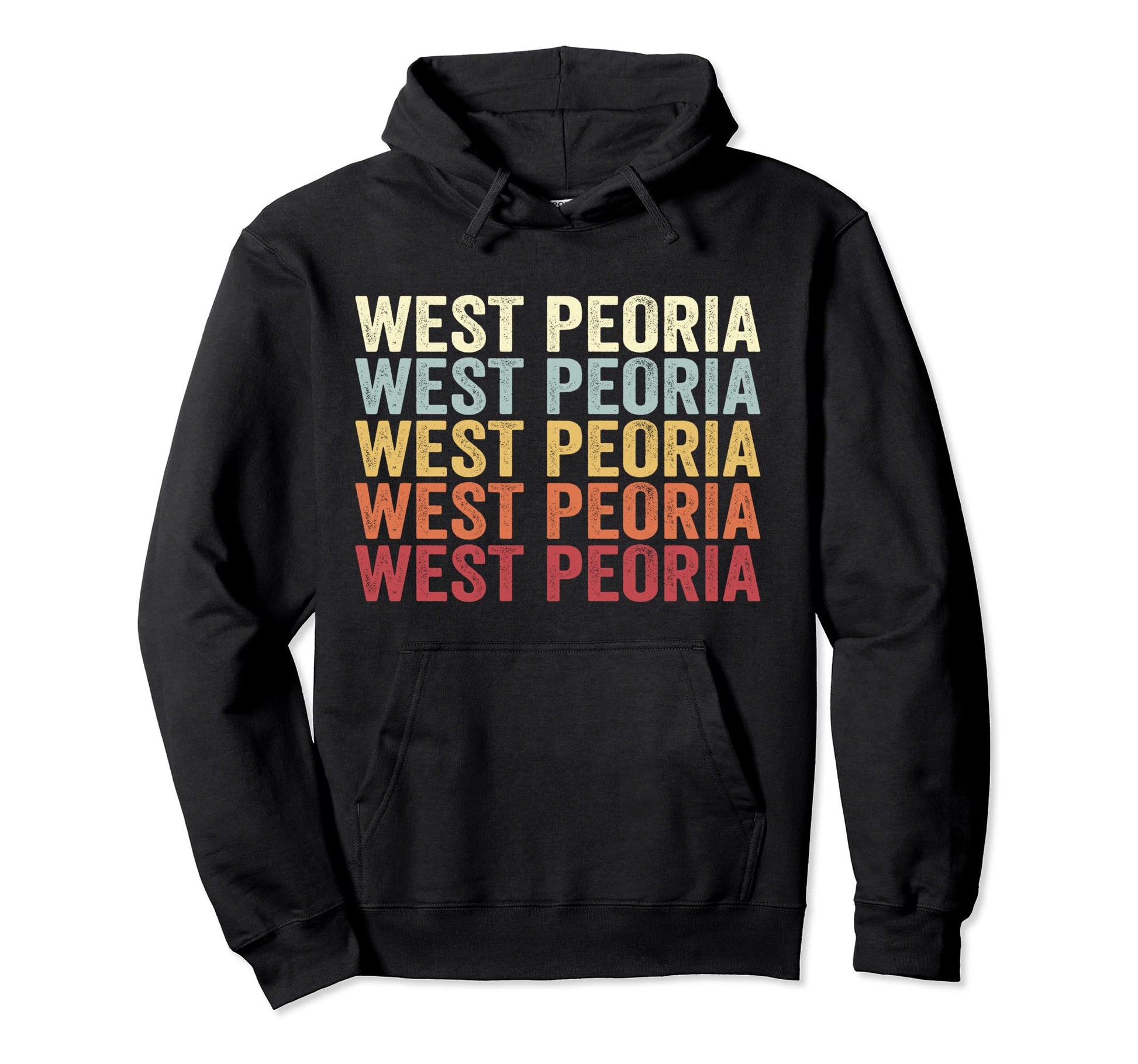 West Peoria Illinois West Peoria Il Text Hoodie - Graphic Print Men Women - T-Shirt, Sweatshirt, Hoodie