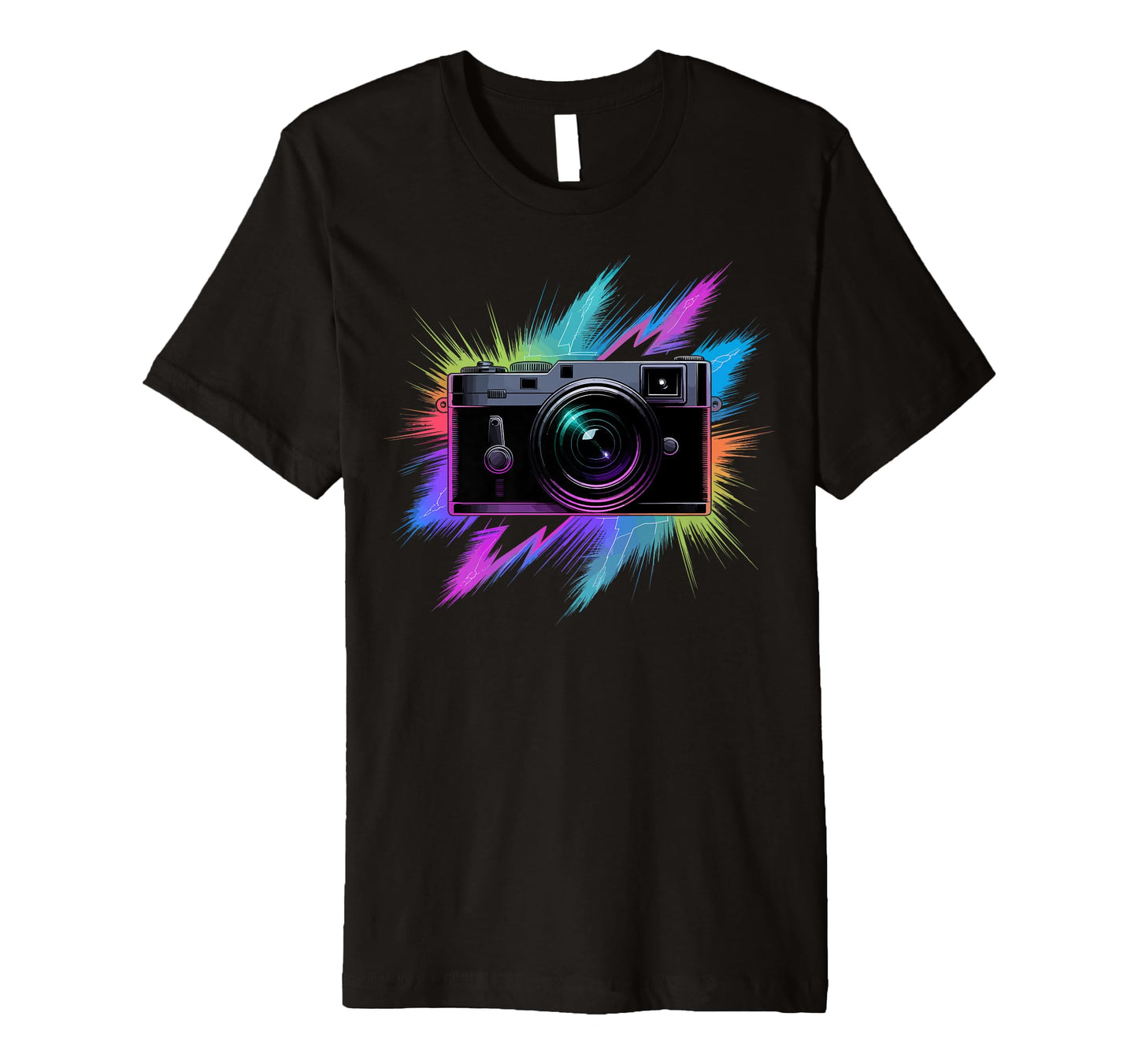 Colorful Camera Electric Photography T-Shirt - Novelty Apparel Unisex - T-Shirt, Sweatshirt, Hoodie