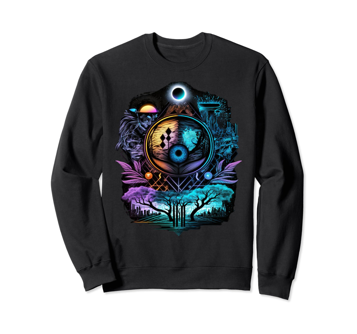 Vaporwave Aesthetic Psychedelic Eye Sweatshirt - Novelty Apparel Men Women - T-Shirt, Sweatshirt, Hoodie