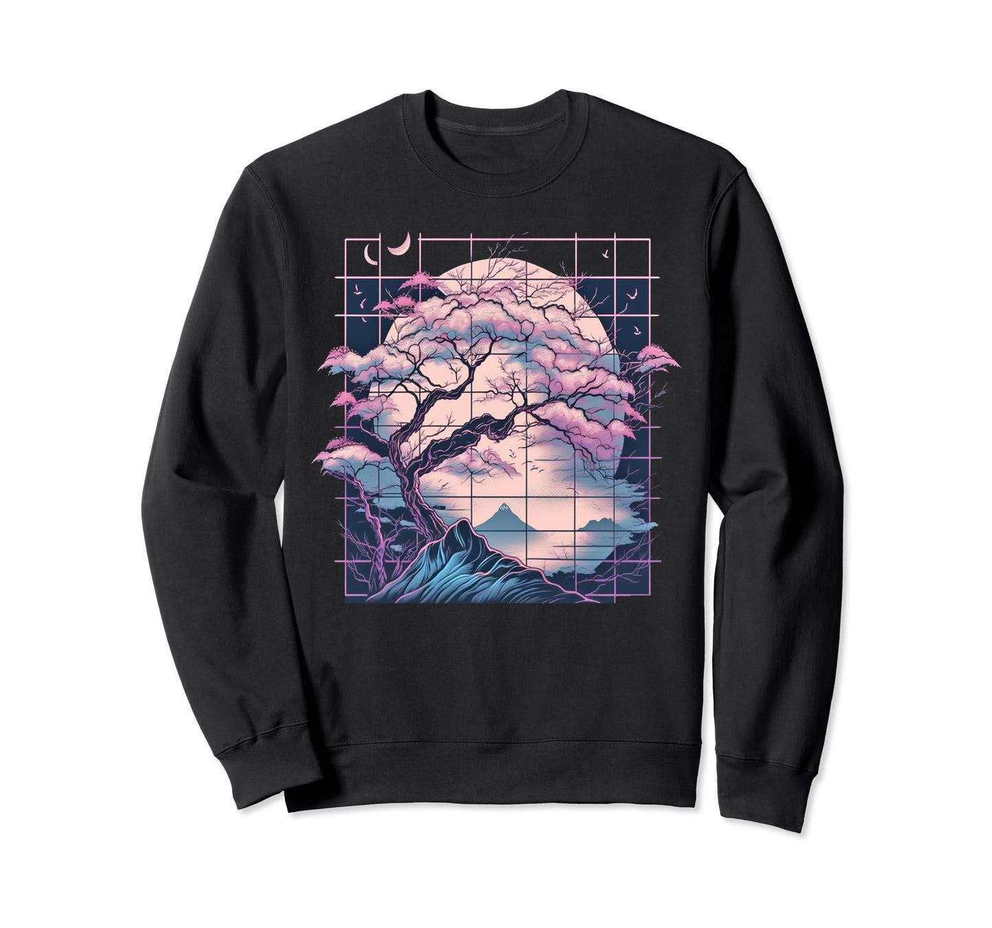 Aesthetic Vaporwave Japan Cherry Sweatshirt - Streetwear Style Men Women - T-Shirt, Sweatshirt, Hoodie