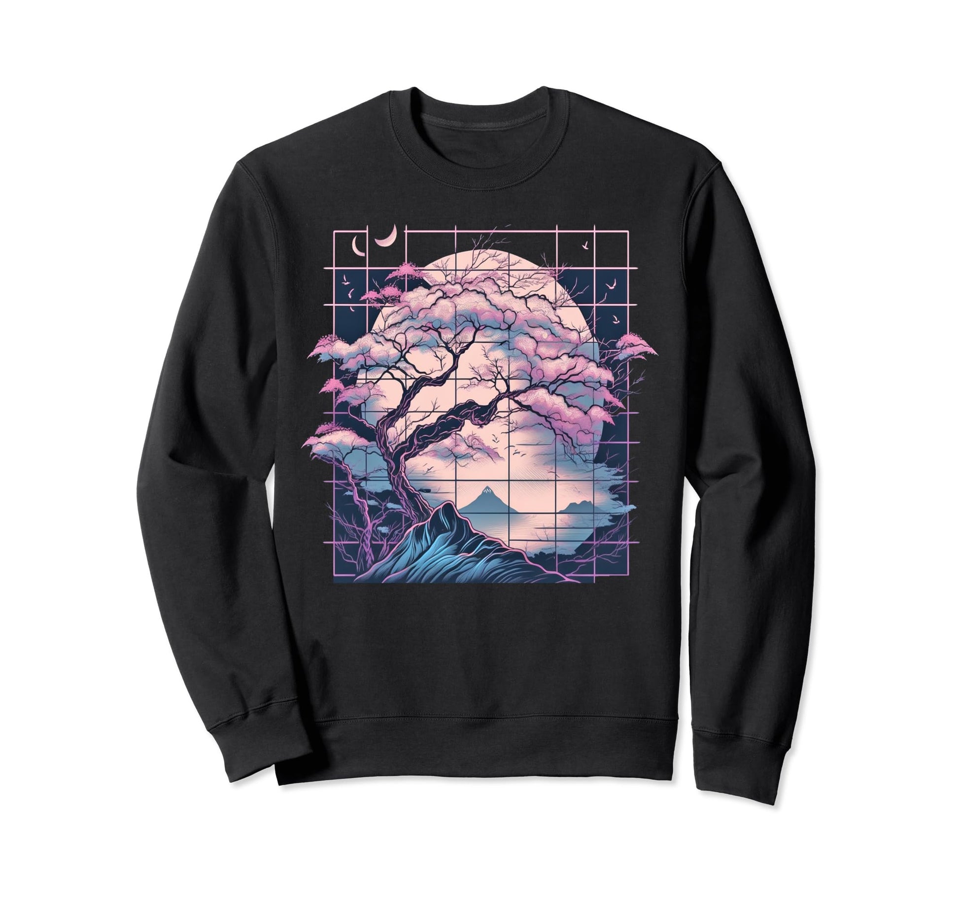 Aesthetic Vaporwave Japan Cherry Sweatshirt - Streetwear Style Men Women - T-Shirt, Sweatshirt, Hoodie
