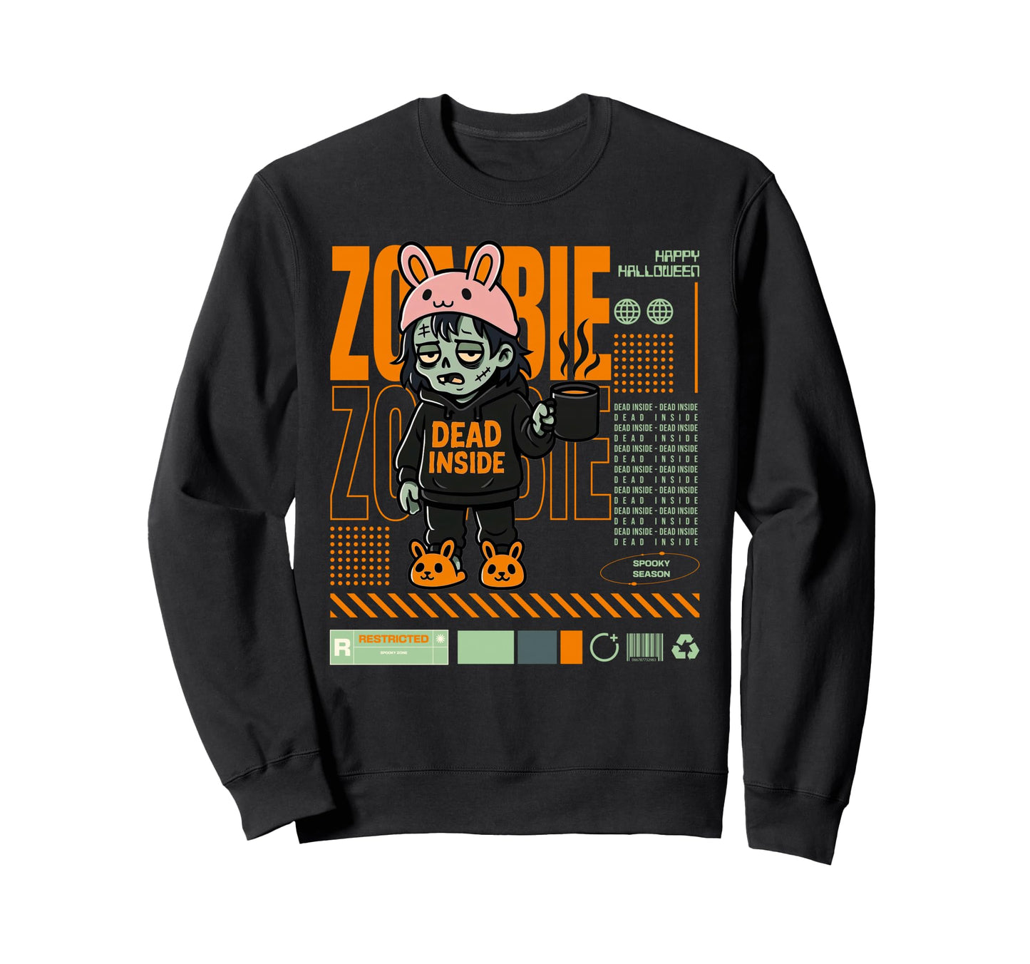 Dead Inside Zombie Coffee Lover Sweatshirt - Novelty Apparel Unisex - T-Shirt, Sweatshirt, Hoodie