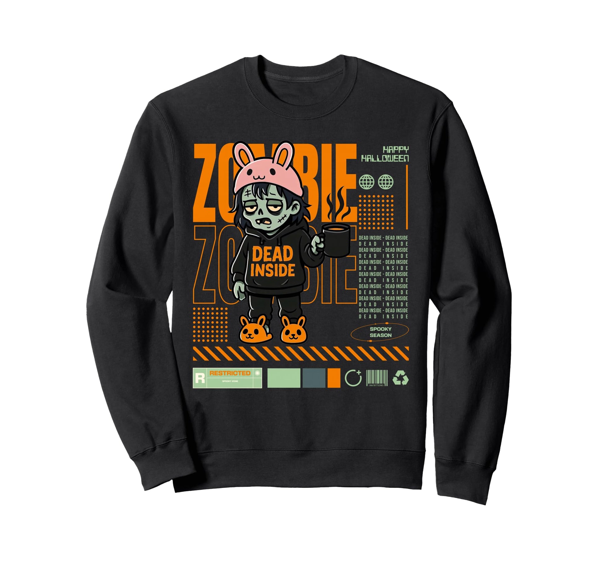 Dead Inside Zombie Coffee Lover Sweatshirt - Novelty Apparel Unisex - T-Shirt, Sweatshirt, Hoodie