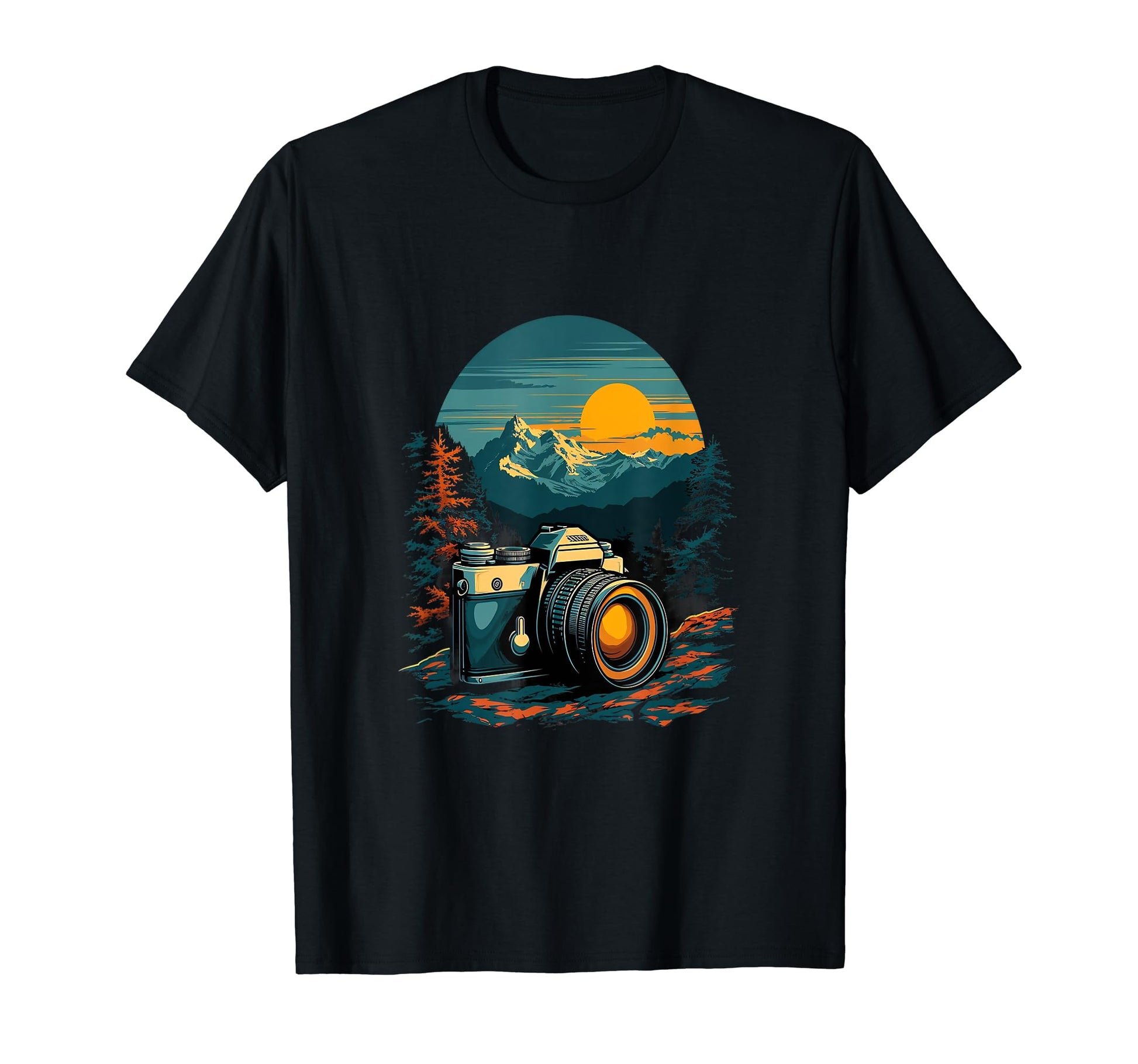 Photography Camera Mountain Nature T-Shirt - Graphic Print Unisex - T-Shirt, Sweatshirt, Hoodie