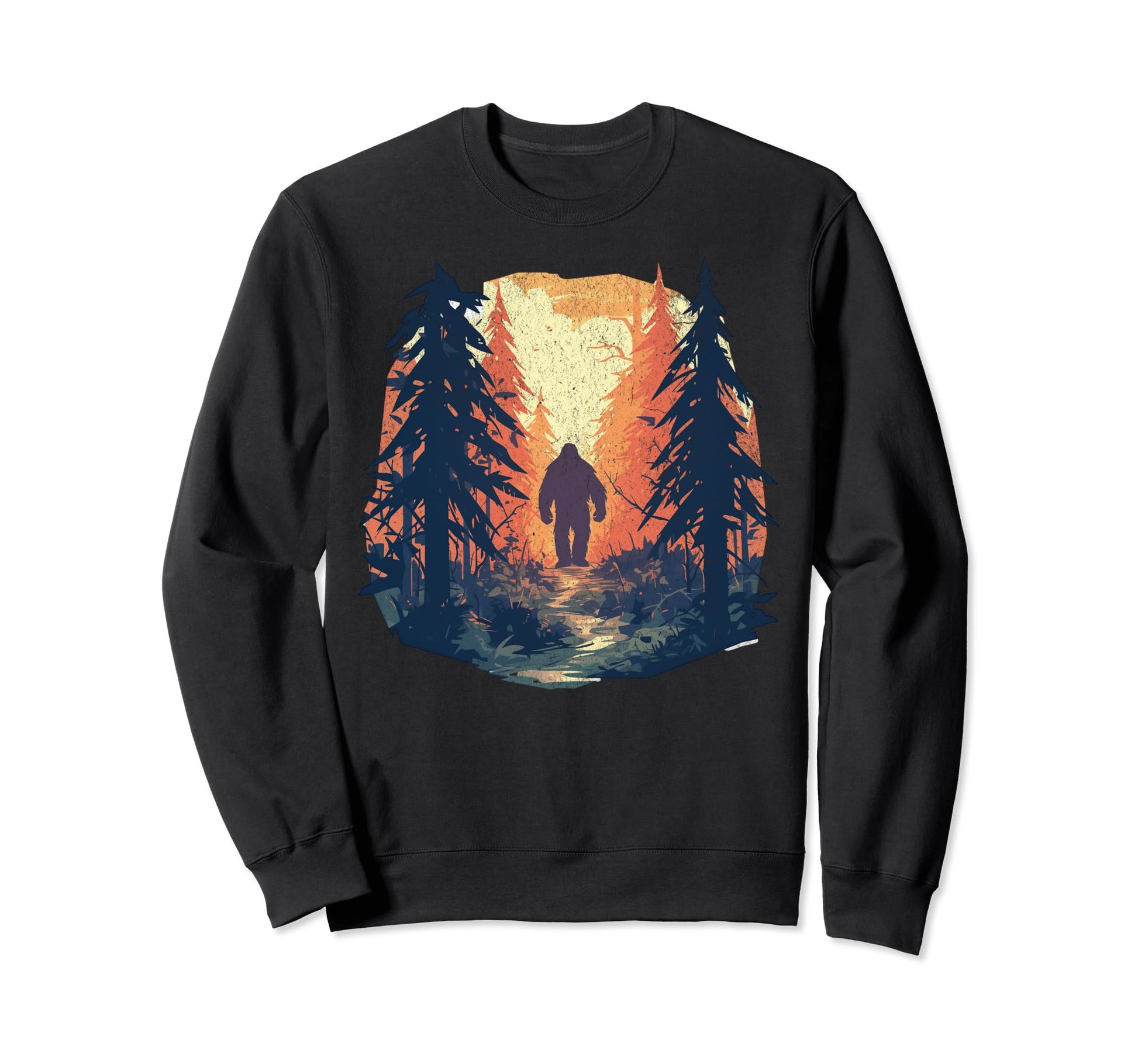Bigfoot Sasquatch Forest Sweatshirt - Fun Novelty Design for Adults - T-Shirt, Sweatshirt, Hoodie