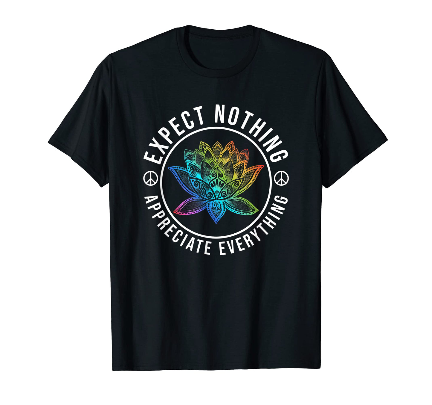 Lotus Flower Peace And Love Yoga T-Shirt - Novelty Apparel for Adults - T-Shirt, Sweatshirt, Hoodie