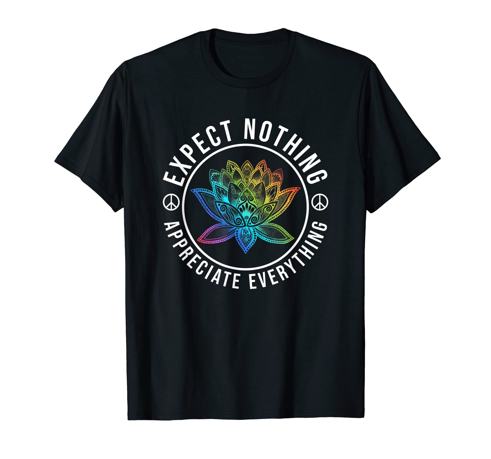 Lotus Flower Peace And Love Yoga T-Shirt - Novelty Apparel for Adults - T-Shirt, Sweatshirt, Hoodie