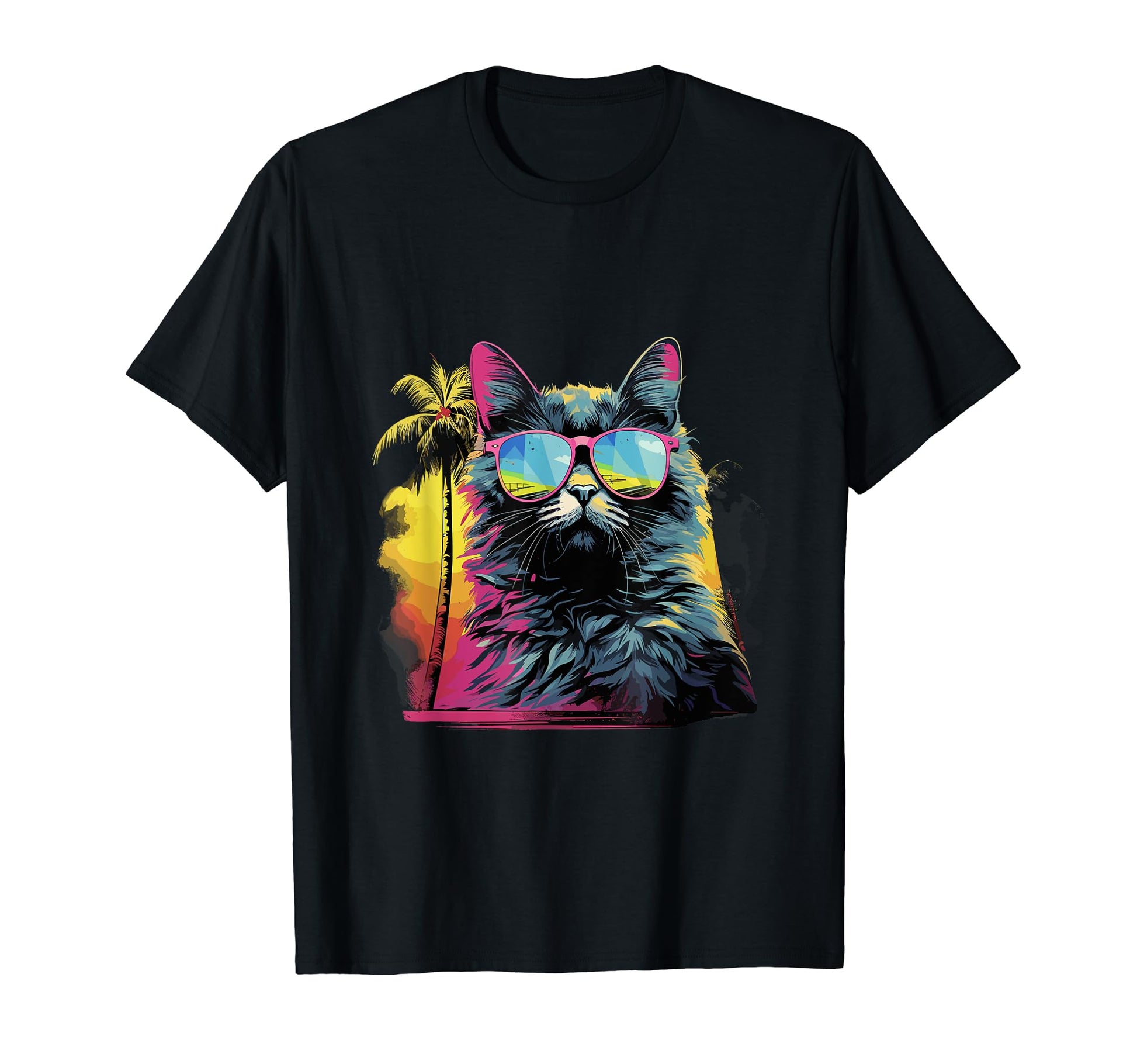 Funny Cat Vaporwave Aesthetic T-Shirt - Fun Novelty Design Men Women - T-Shirt, Sweatshirt, Hoodie