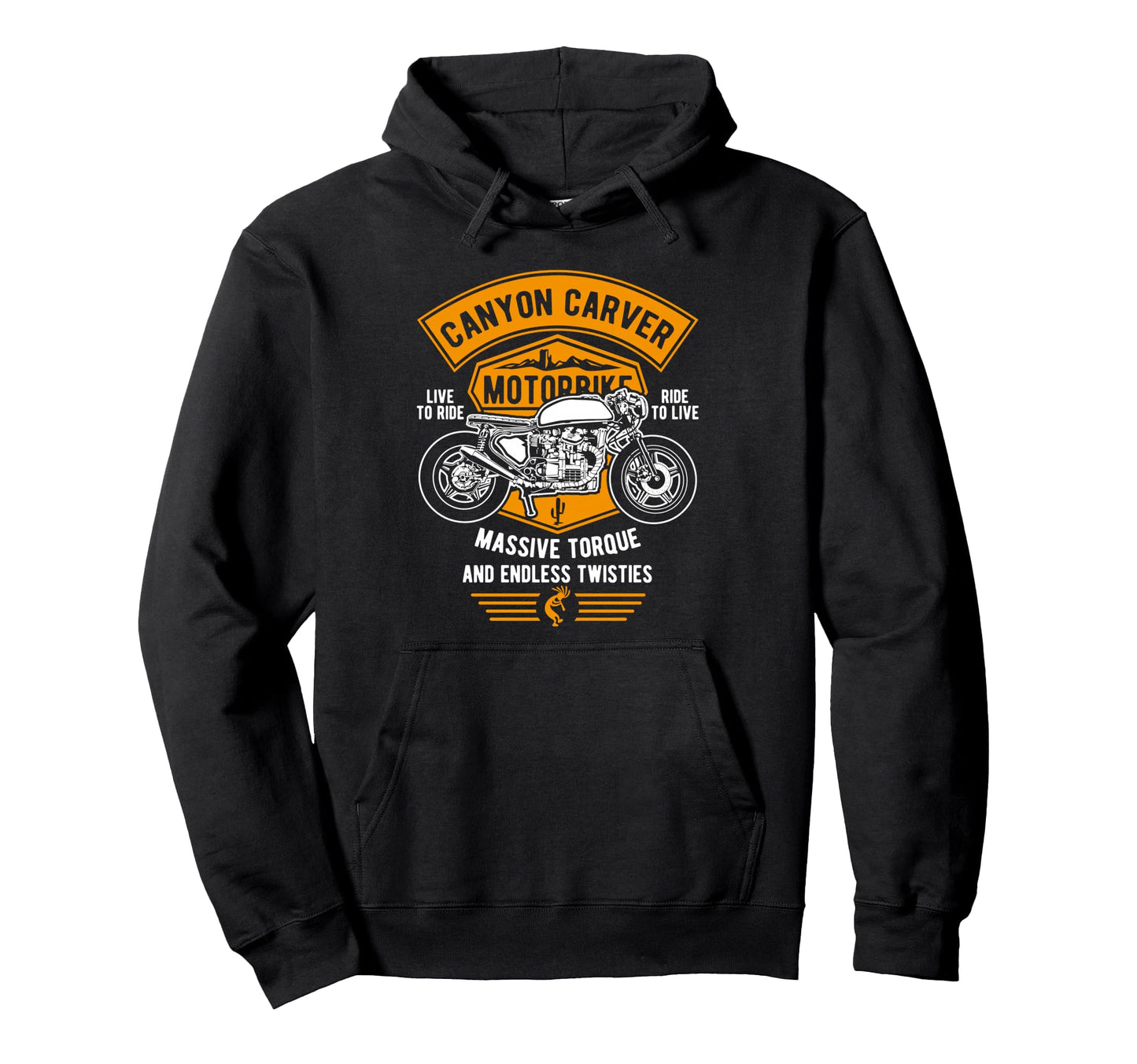 Canyon Carver Motorcycle Hoodie - Minimalist Print for Adults - T-Shirt, Sweatshirt, Hoodie