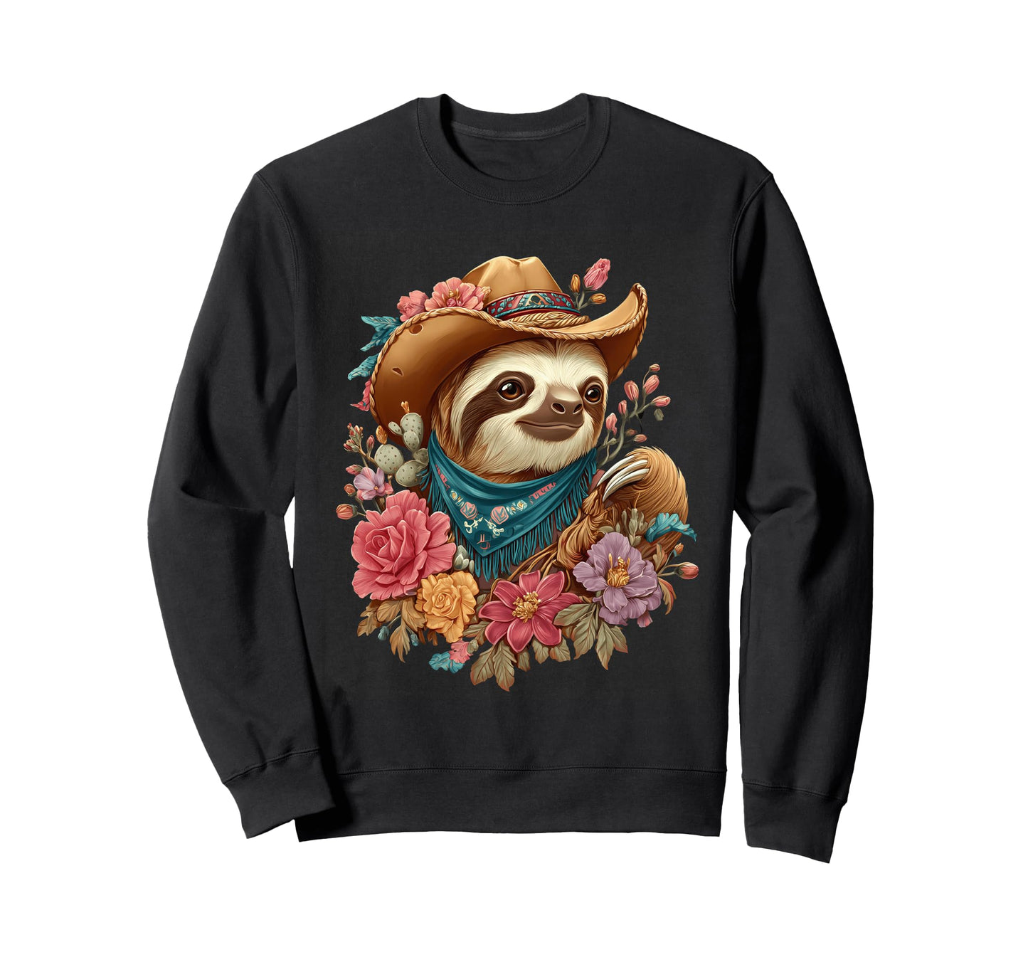 Country Cowboy Sloth Rodeo Cowgirl Sweatshirt - Unique Graphic for Adults - T-Shirt, Sweatshirt, Hoodie