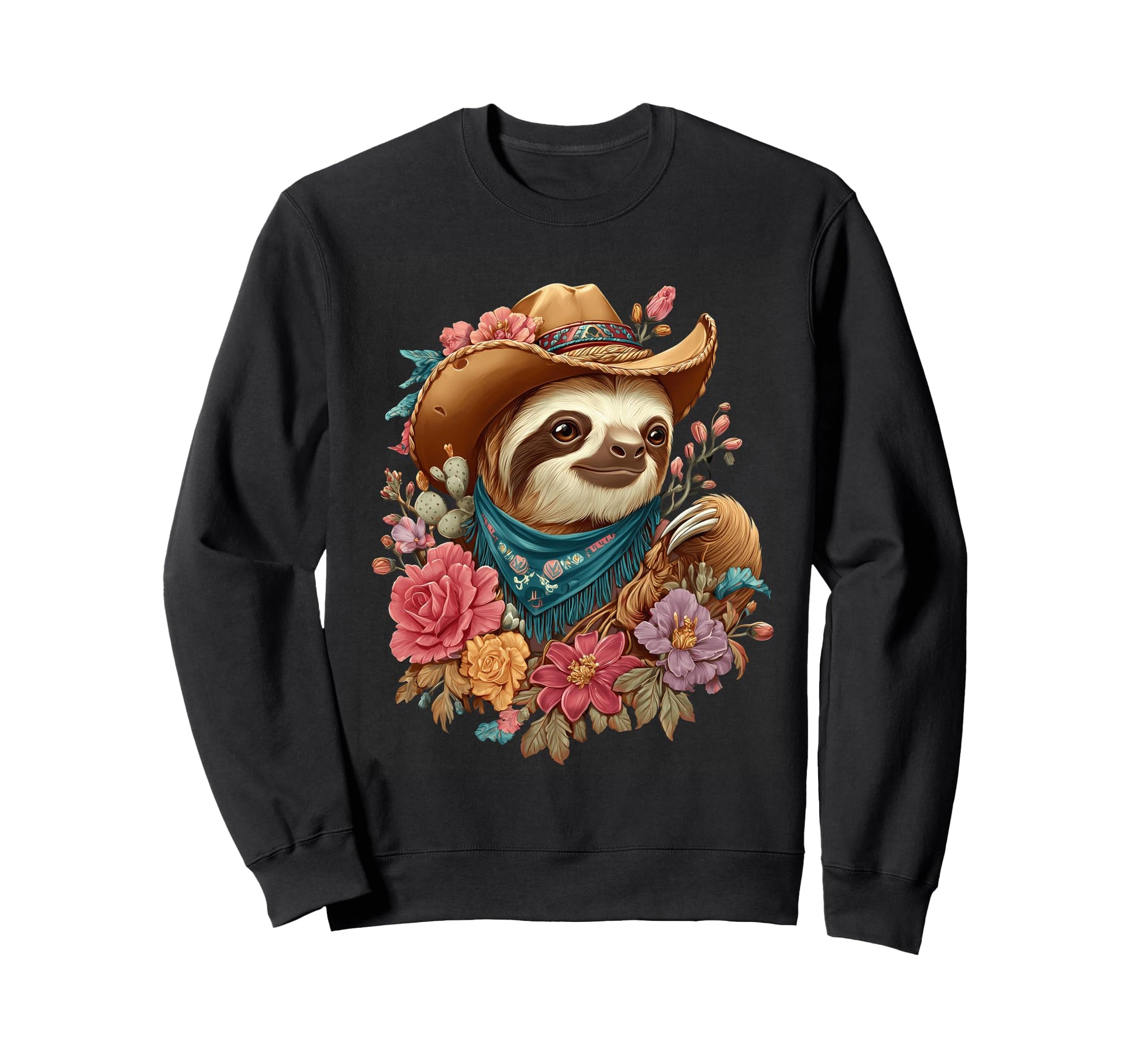 Country Cowboy Sloth Rodeo Cowgirl Sweatshirt - Unique Graphic for Adults - T-Shirt, Sweatshirt, Hoodie
