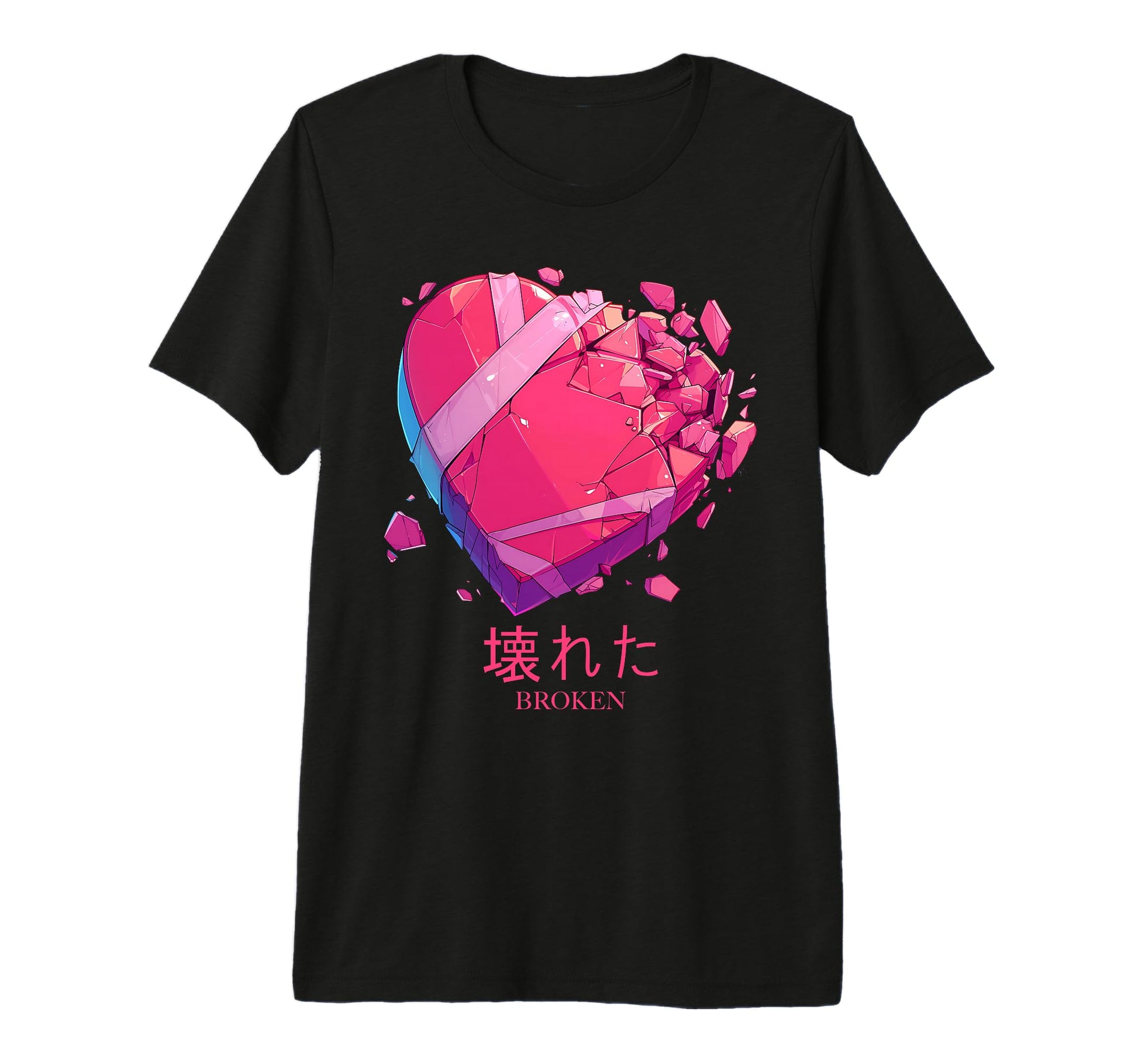 Broken Heart Bandages Vaporwave T-Shirt - Aesthetic Graphic Unisex - T-Shirt, Sweatshirt, Hoodie