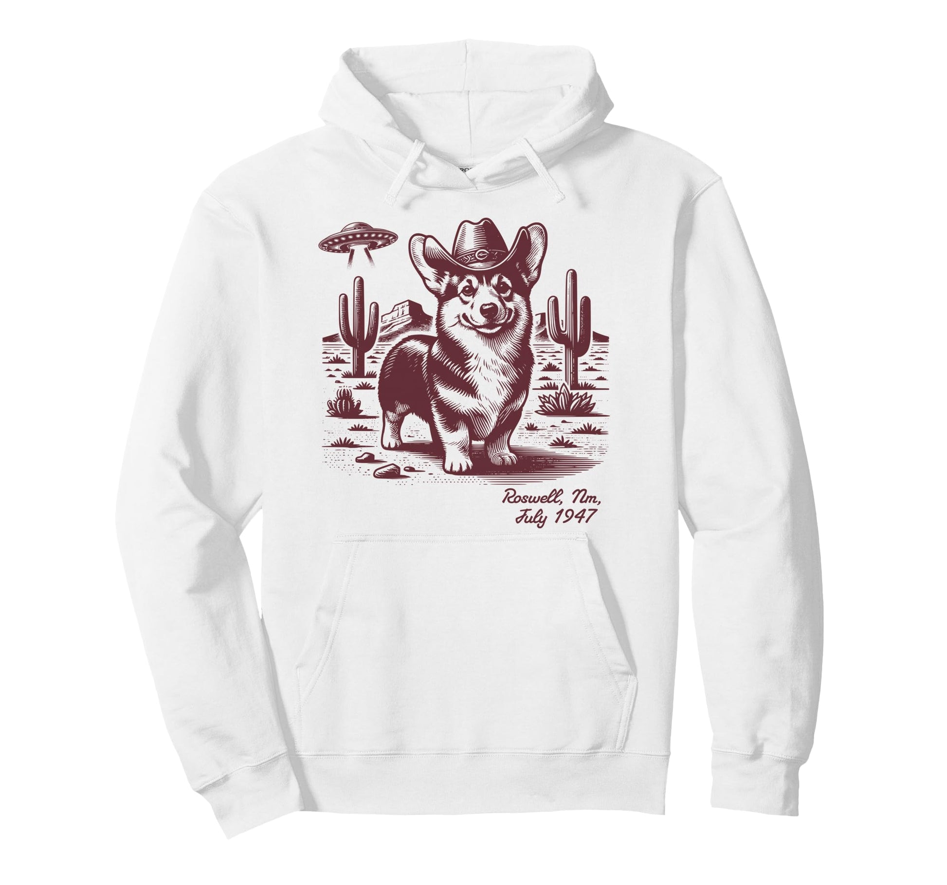 90S Cowgirl Western Cowboy Corgi Ufo Hoodie - Streetwear Style for Adults - T-Shirt, Sweatshirt, Hoodie