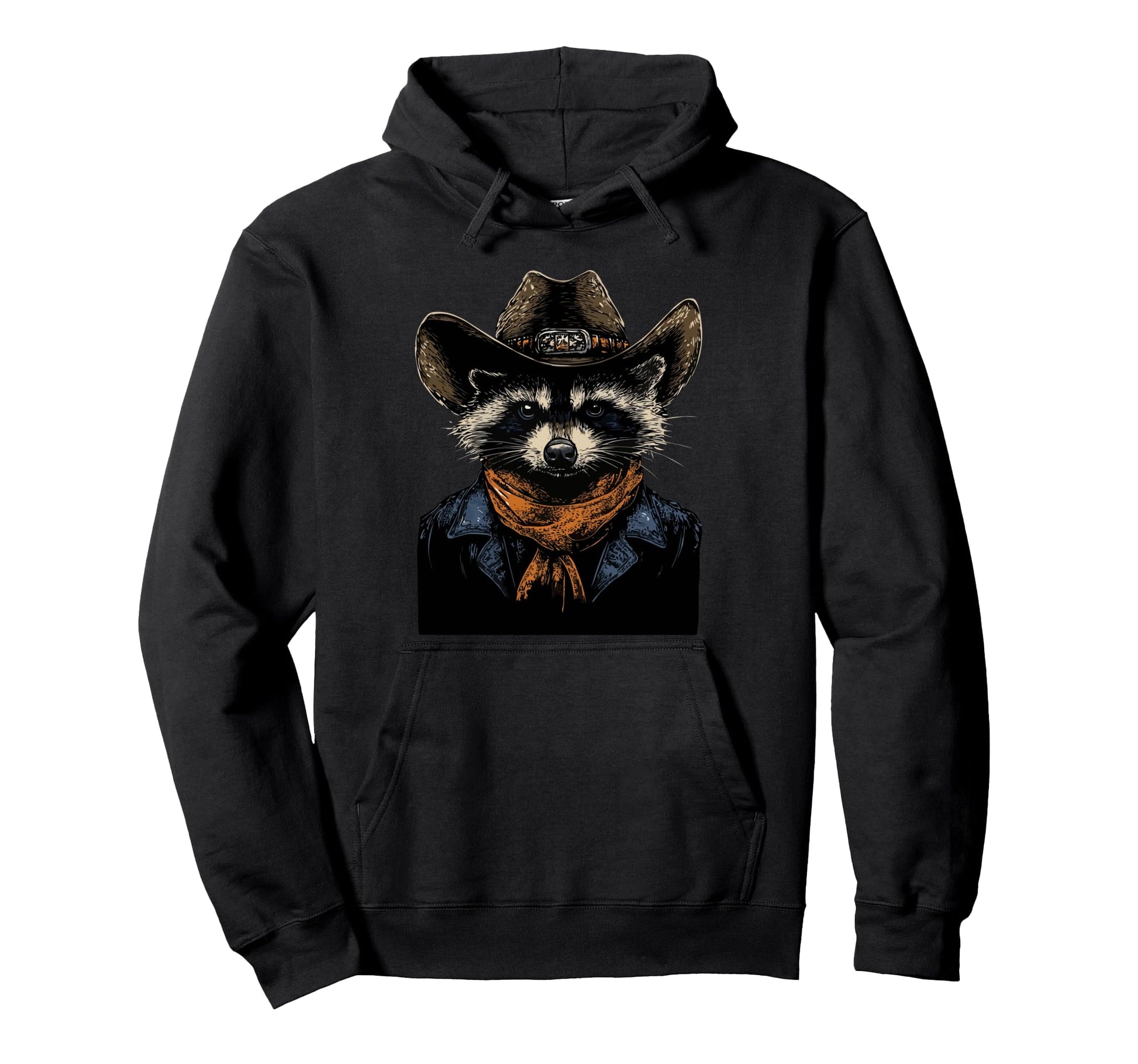 Cowboy Cowgirl Raccoon Trash Panda Hoodie - Trendy Graphic Men Women - T-Shirt, Sweatshirt, Hoodie