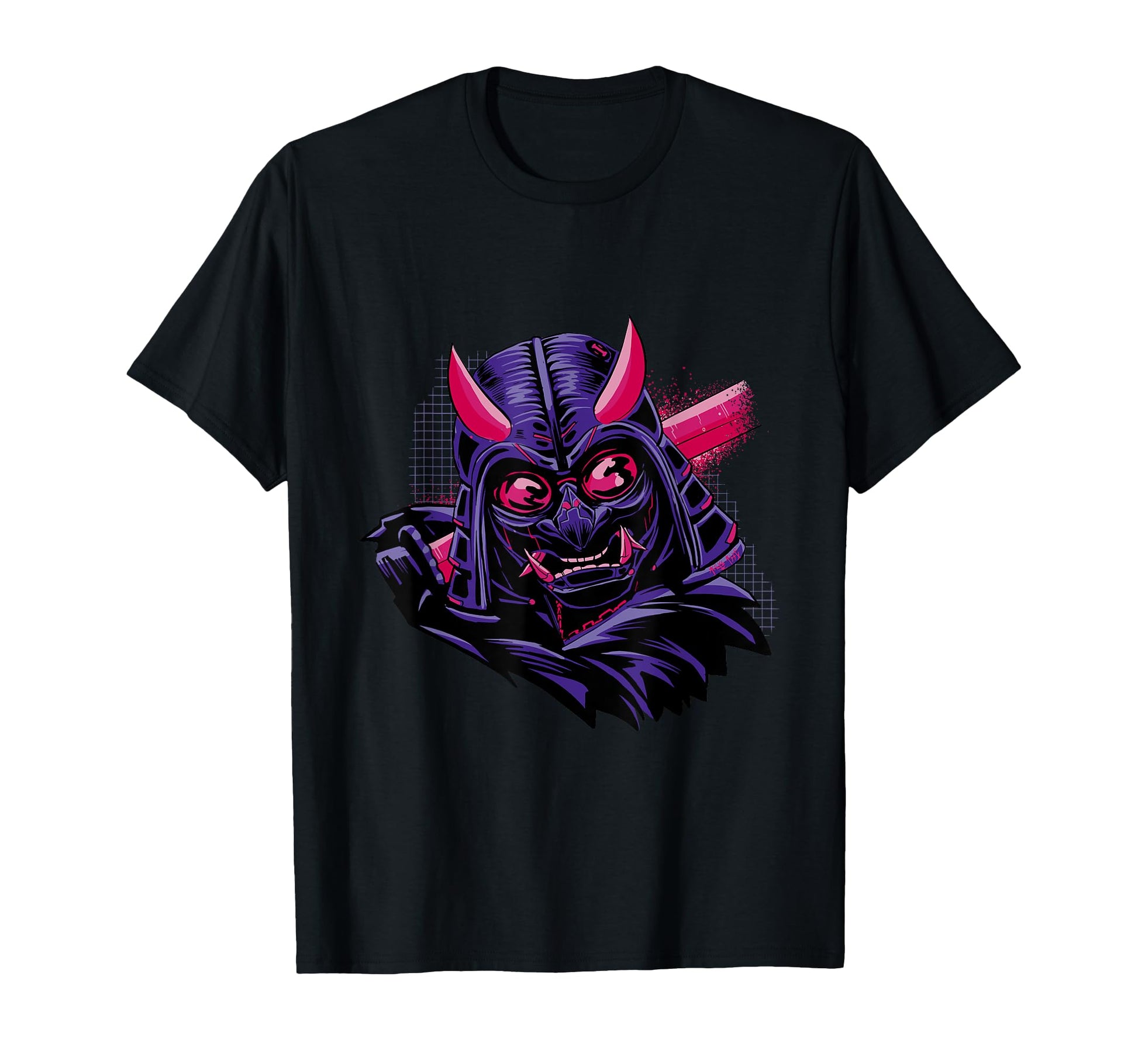 Japanese Samurai Mask Vaporwave Aesthetic T-Shirt - Minimalist Print Unisex - T-Shirt, Sweatshirt, Hoodie