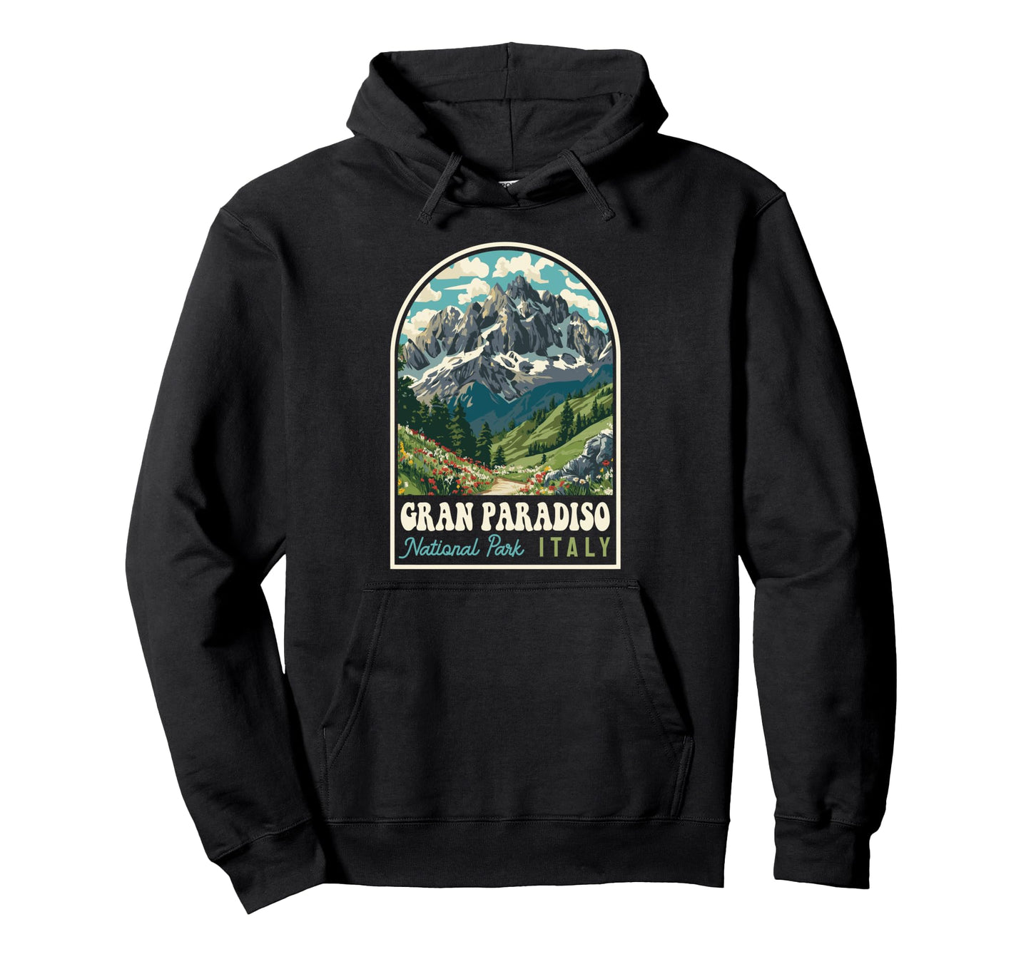 Gran Paradiso National Park Italy Hoodie - Custom Art Print Men Women - T-Shirt, Sweatshirt, Hoodie