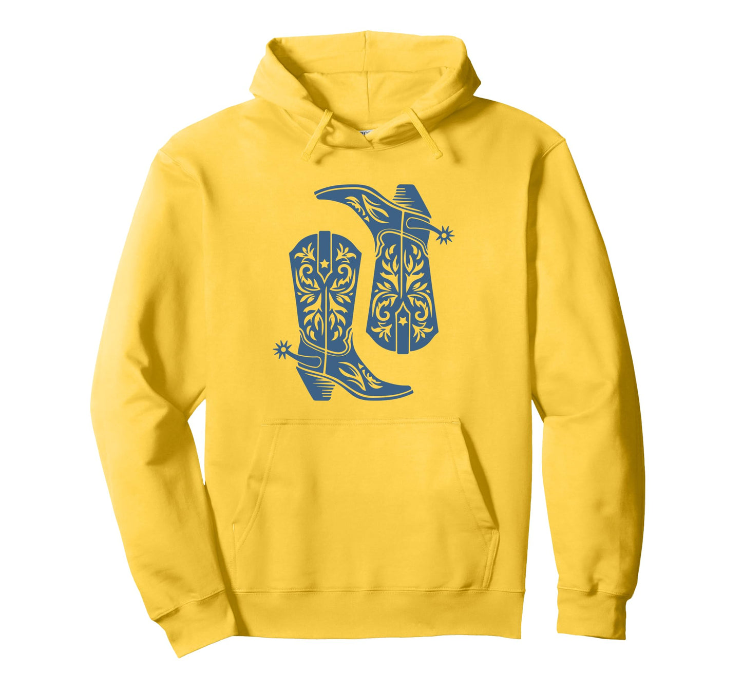Western Cowboy Boots Floral Rodeo Hoodie - Fun Novelty Design Men Women - T-Shirt, Sweatshirt, Hoodie