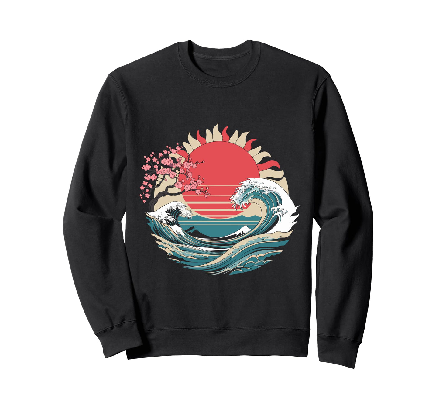 Big Wave Vaporwave Aesthetic 80S Sweatshirt - Aesthetic Graphic for Adults - T-Shirt, Sweatshirt, Hoodie