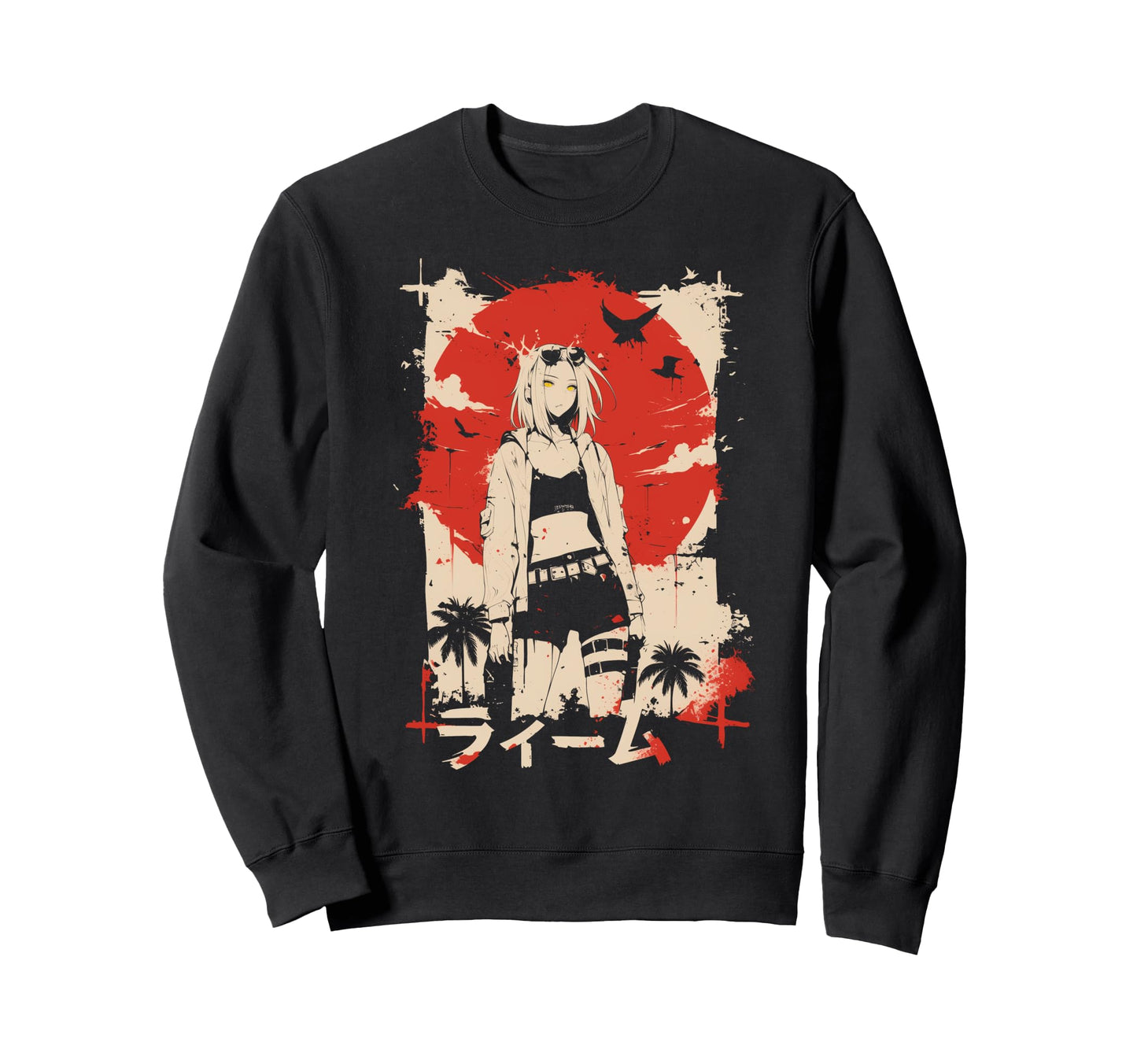 Goth Grunge Demon Anime Waifu Sweatshirt - Custom Art Print Men Women - T-Shirt, Sweatshirt, Hoodie