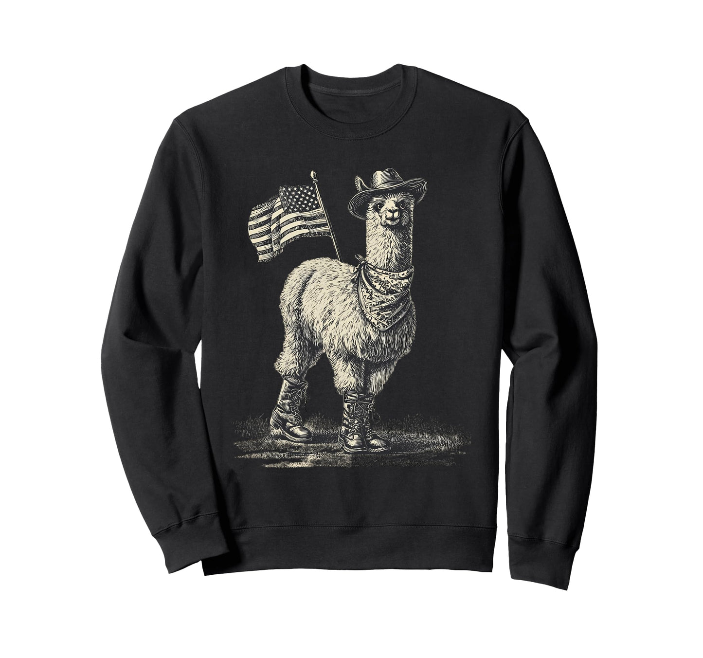 Country Cowboy Llama Alpaca Rodeo Sweatshirt - Novelty Apparel Men Women - T-Shirt, Sweatshirt, Hoodie