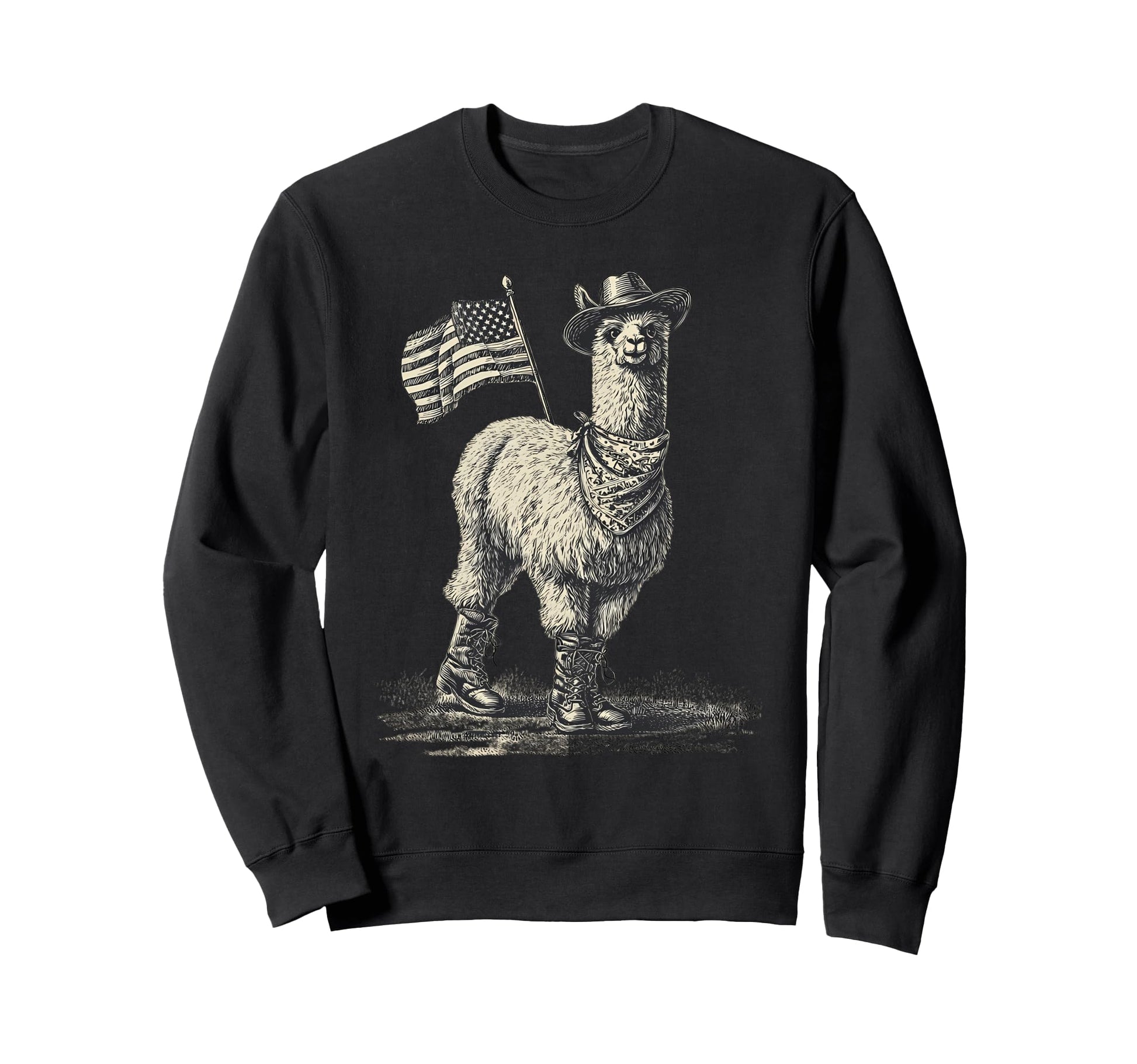 Country Cowboy Llama Alpaca Rodeo Sweatshirt - Novelty Apparel Men Women - T-Shirt, Sweatshirt, Hoodie
