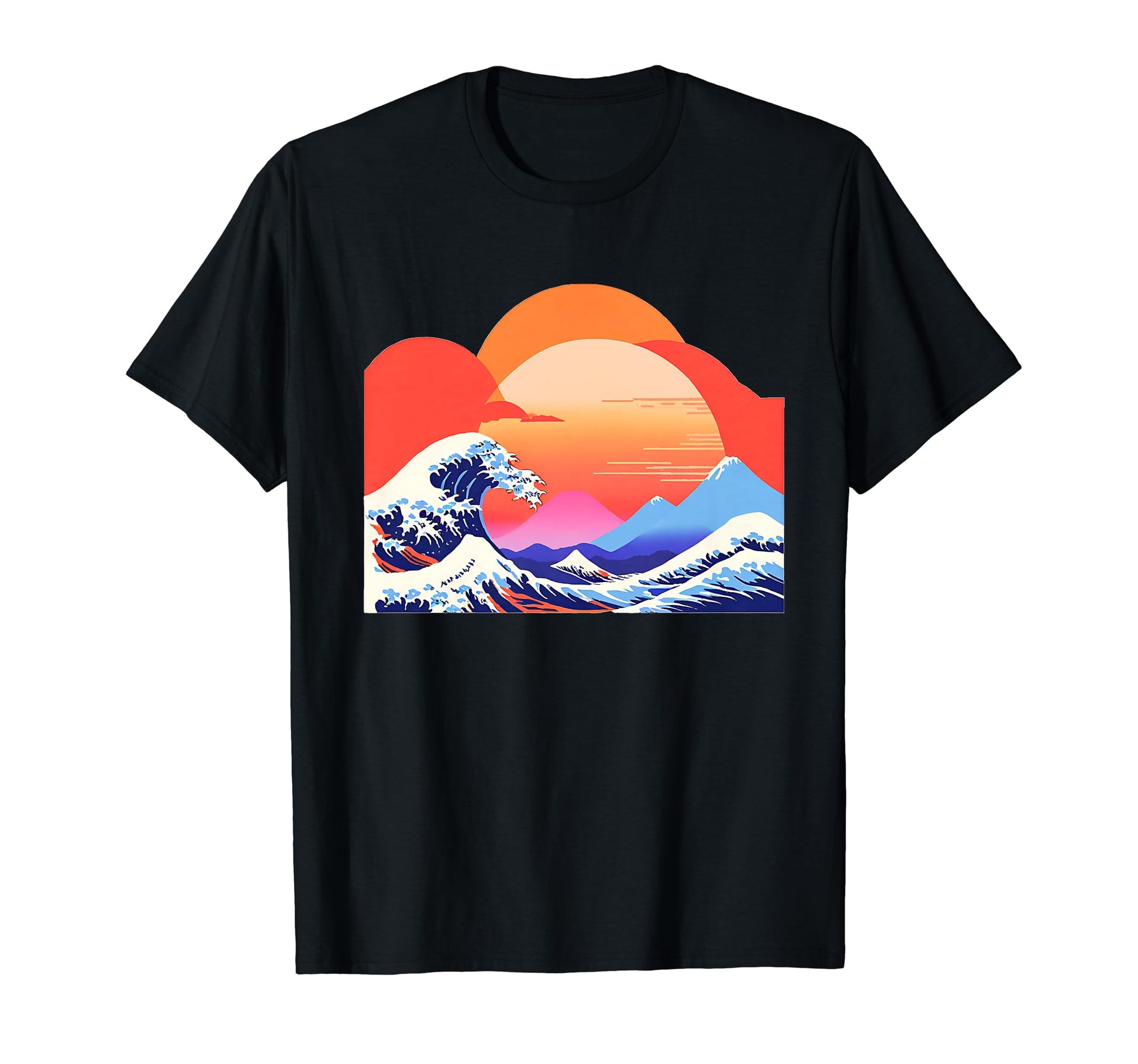 Vaporwave Great Wave Japanese Aesthetic T-Shirt - Minimalist Print Unisex - T-Shirt, Sweatshirt, Hoodie