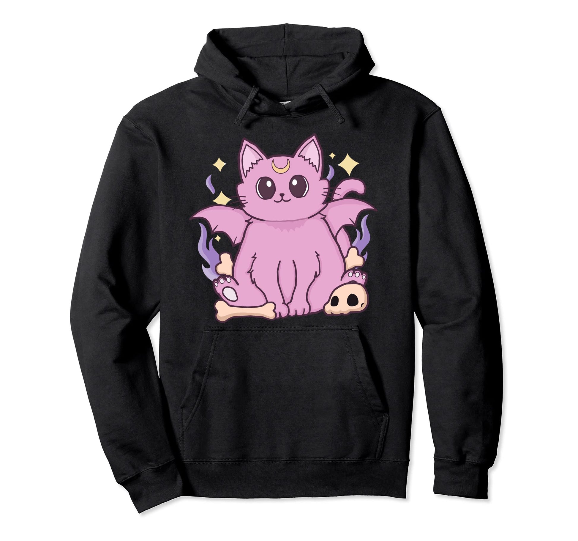 Kawaii Pastel Goth Cat Kawaii Anime Hoodie - Trendy Graphic Men Women - T-Shirt, Sweatshirt, Hoodie
