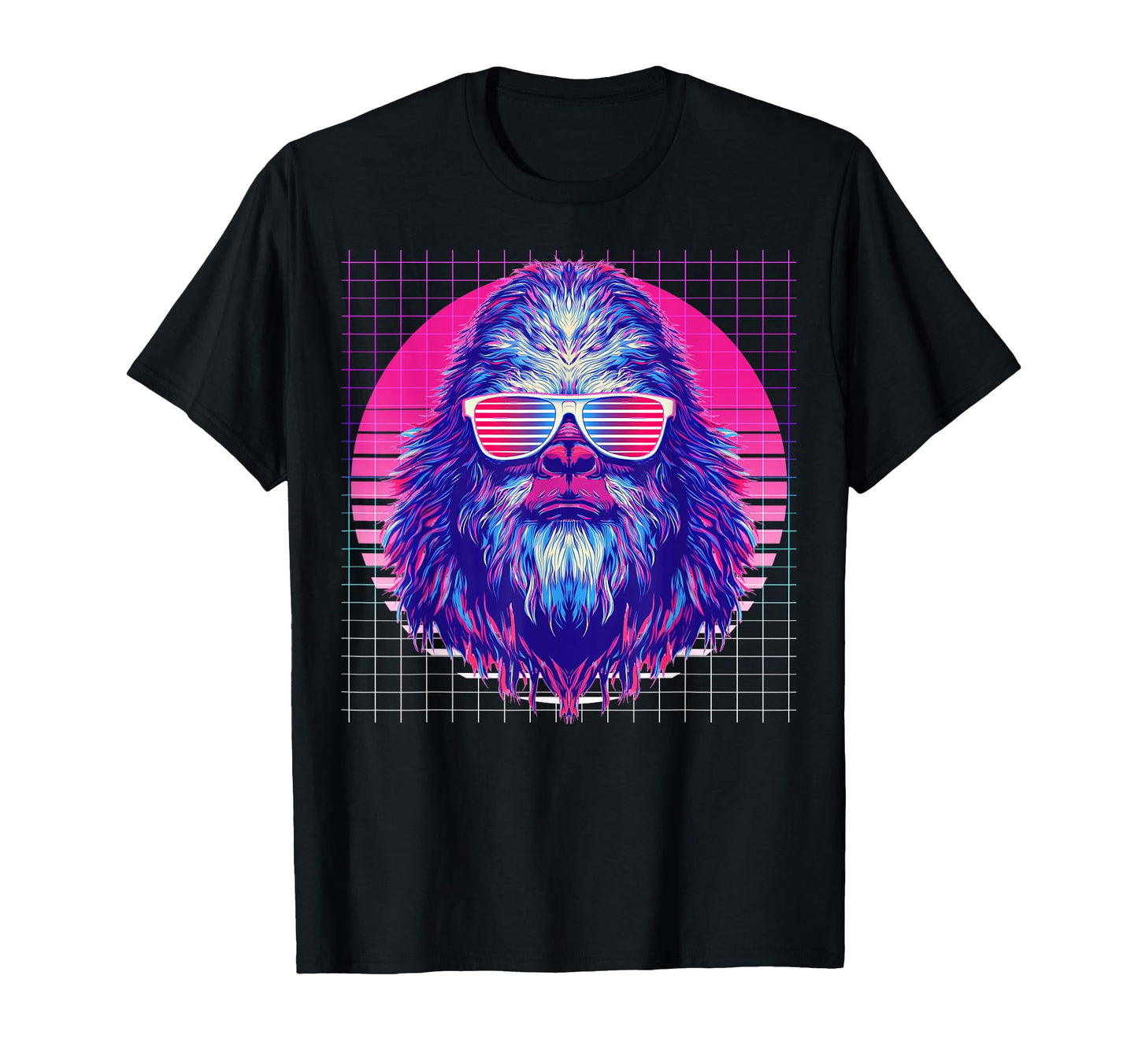 Bigfoot Sunglasses Sasquatch Vaporwave T-Shirt - Unique Graphic Men Women - T-Shirt, Sweatshirt, Hoodie