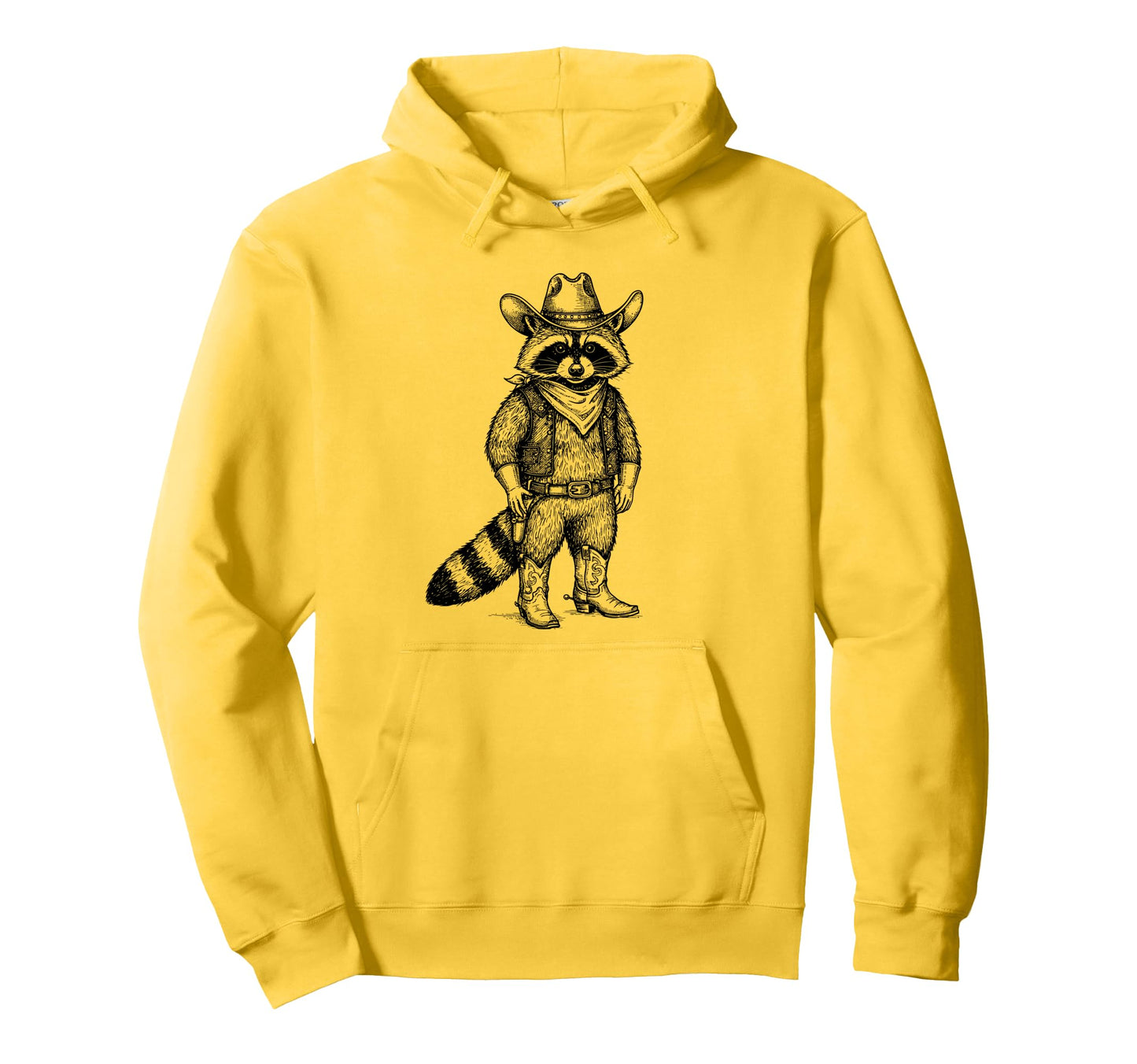 Raccoon Western Country Trash Panda Cowgirl Hoodie - Trendy Graphic Unisex - T-Shirt, Sweatshirt, Hoodie
