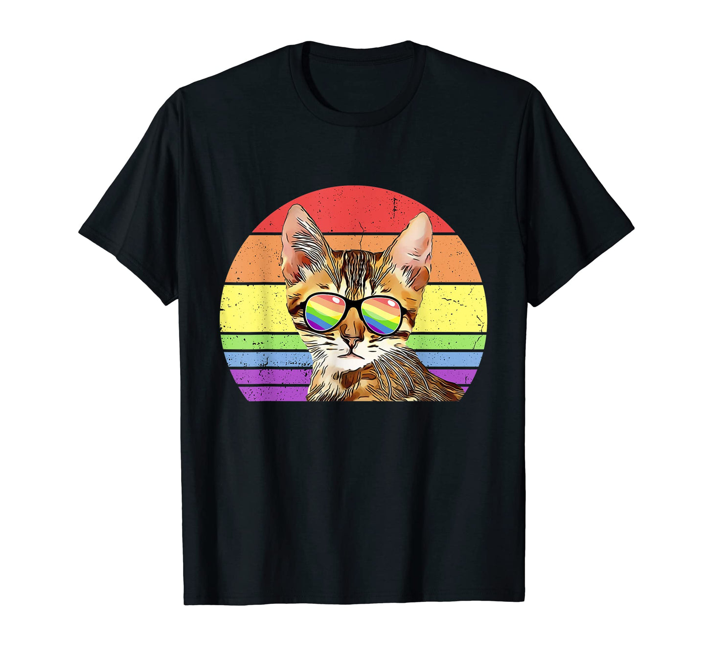 Lgbtq Bengal Cat Rainbow Love Pride T-Shirt - Minimalist Print Unisex - T-Shirt, Sweatshirt, Hoodie