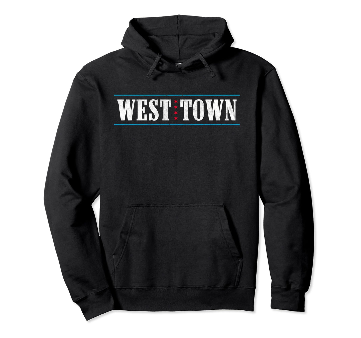 West Town Chicago Illinois Flag Hoodie - Minimalist Print Men Women - T-Shirt, Sweatshirt, Hoodie