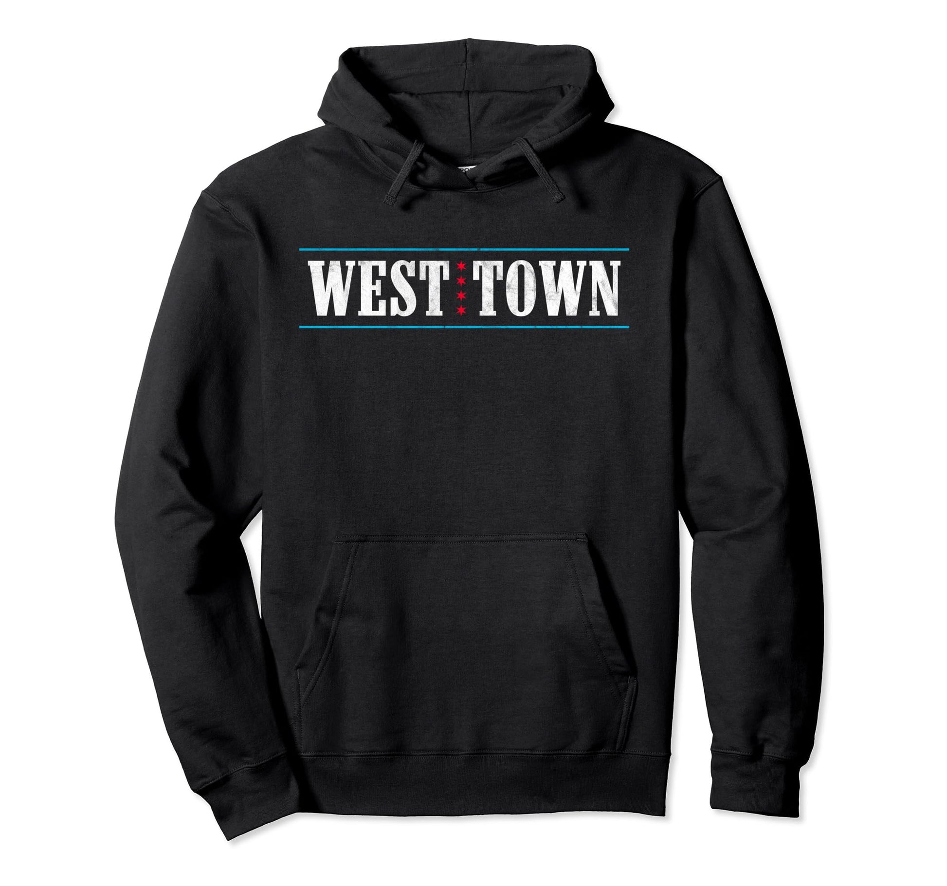 West Town Chicago Illinois Flag Hoodie - Minimalist Print Men Women - T-Shirt, Sweatshirt, Hoodie