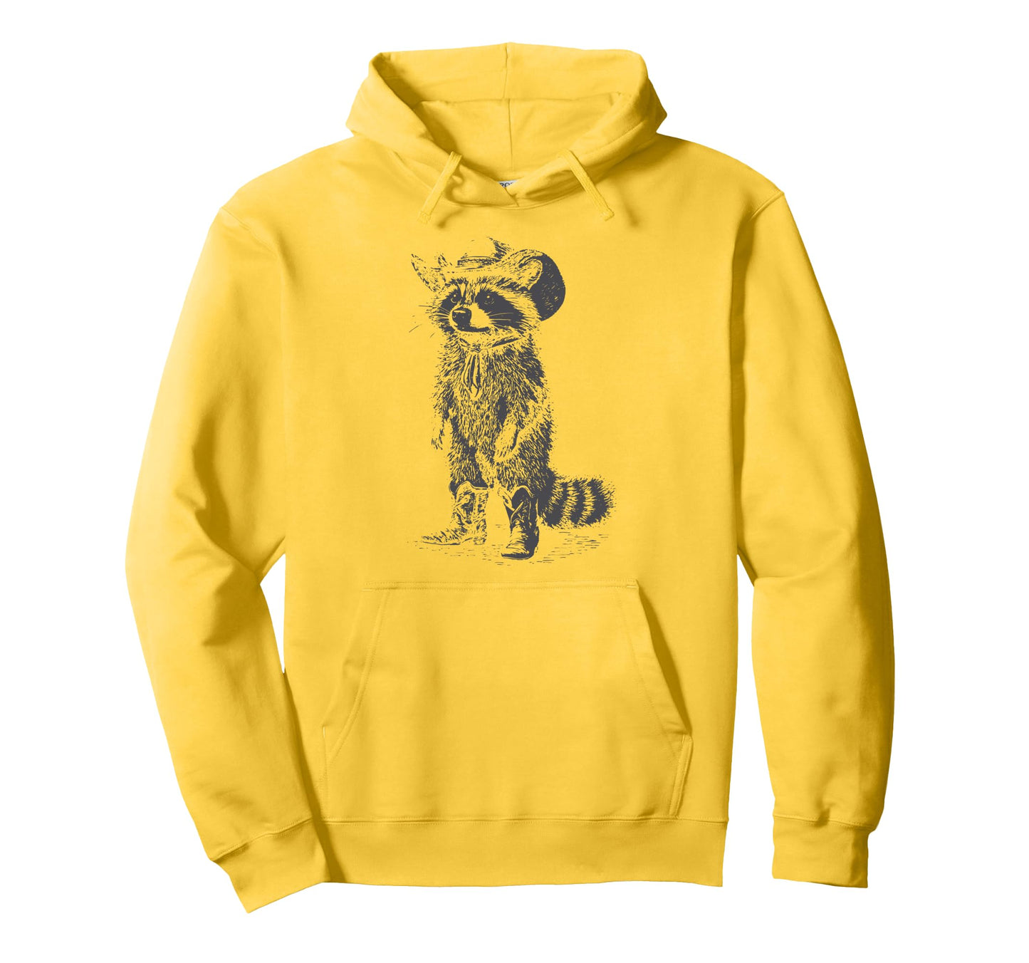 Raccoon Cowboy Cowgirl Trash Panda Hoodie - Casual Everyday Wear Men Women - T-Shirt, Sweatshirt, Hoodie