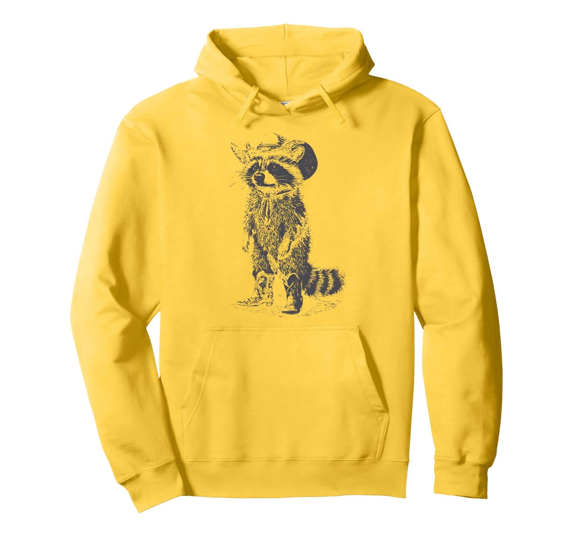Raccoon Cowboy Cowgirl Trash Panda Hoodie - Casual Everyday Wear Men Women - T-Shirt, Sweatshirt, Hoodie