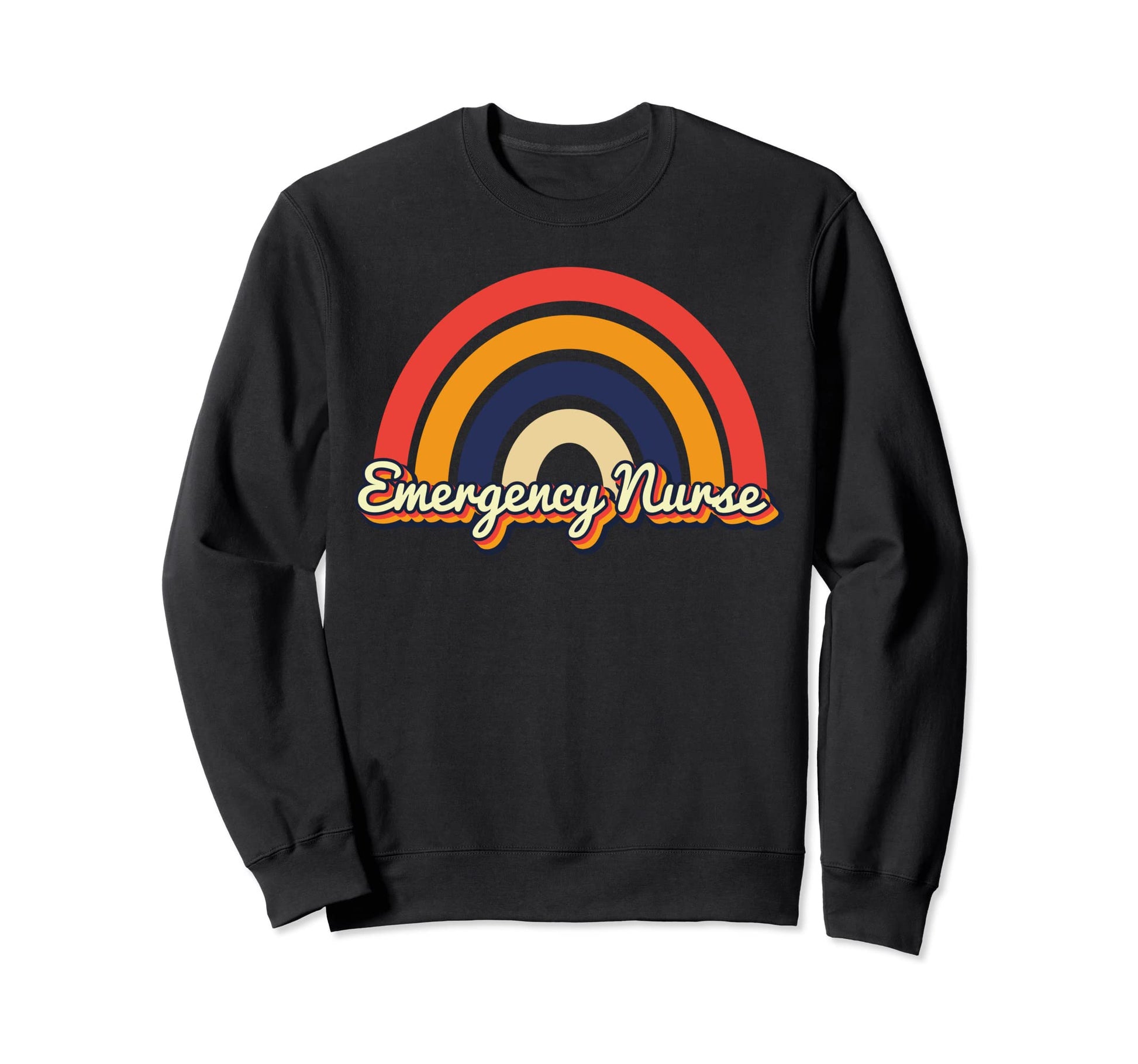 Emergency Nurse Rainbow Rn Er Nurse Sweatshirt - Aesthetic Graphic Unisex - T-Shirt, Sweatshirt, Hoodie