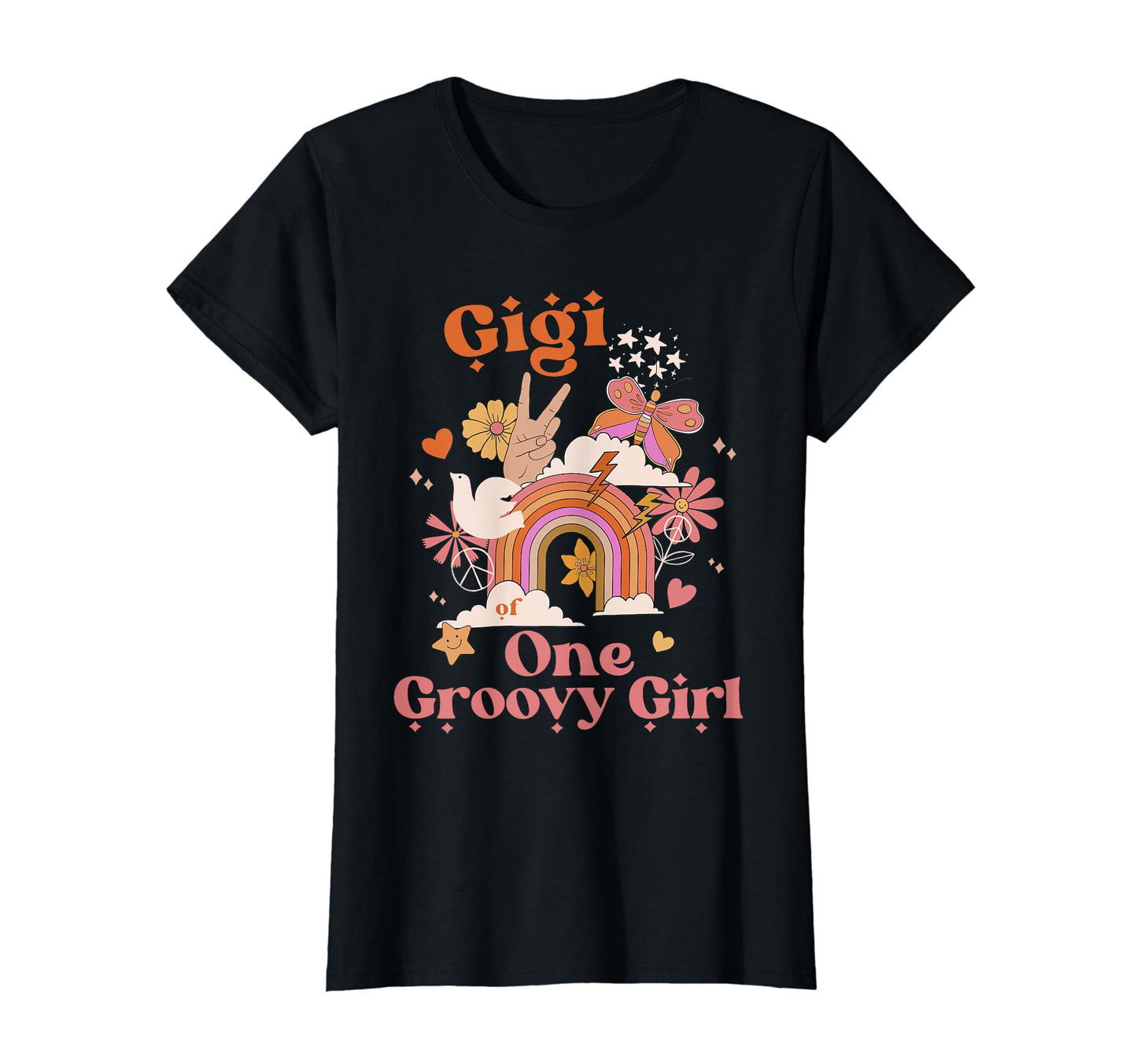 Gigi One Groovy Boho Hippie Rainbow T-Shirt - Custom Art Print Unisex - T-Shirt, Sweatshirt, Hoodie