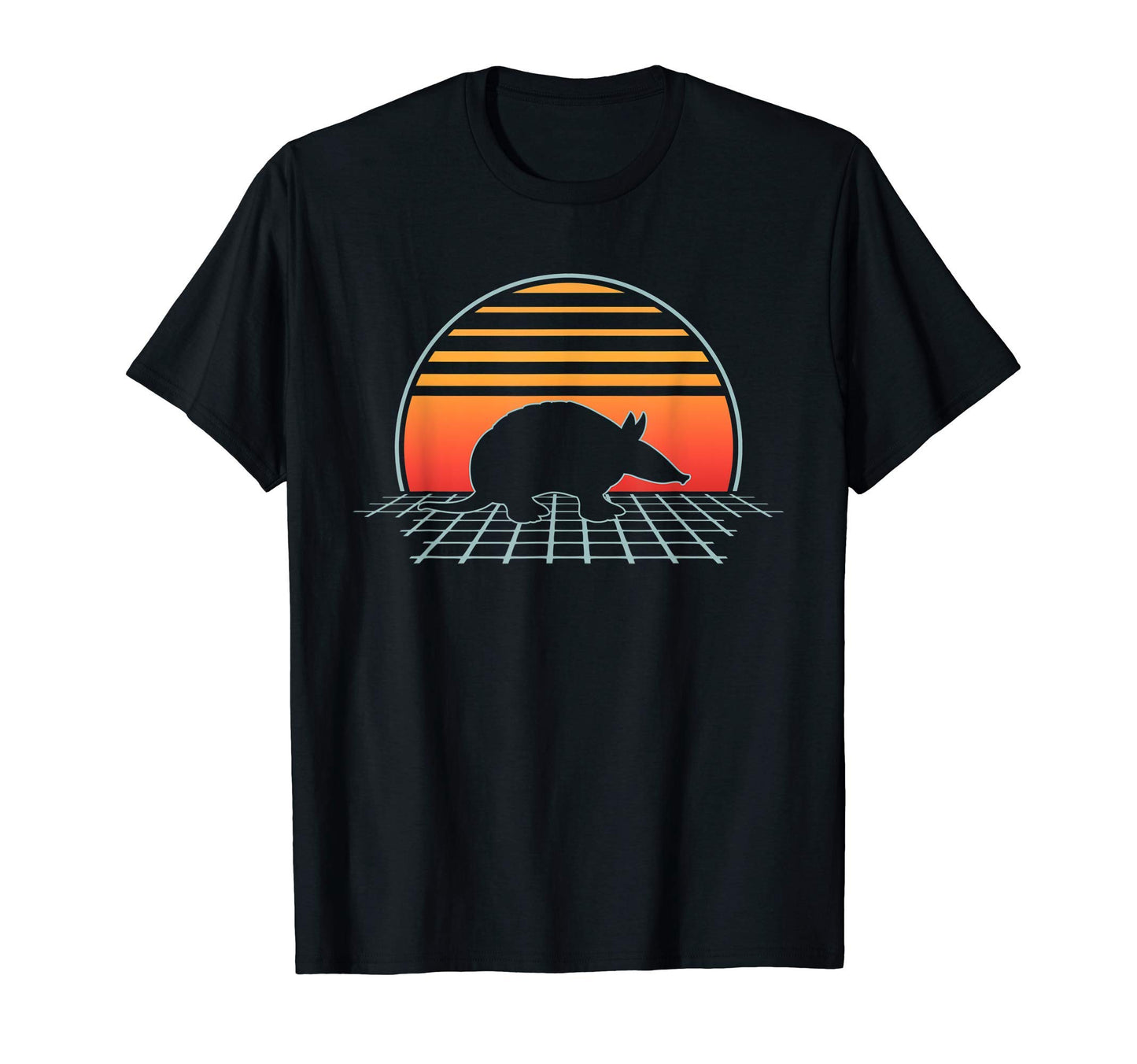 Armadillo 70S 80S Animal Vaporwave T-Shirt - Novelty Apparel for Adults - T-Shirt, Sweatshirt, Hoodie