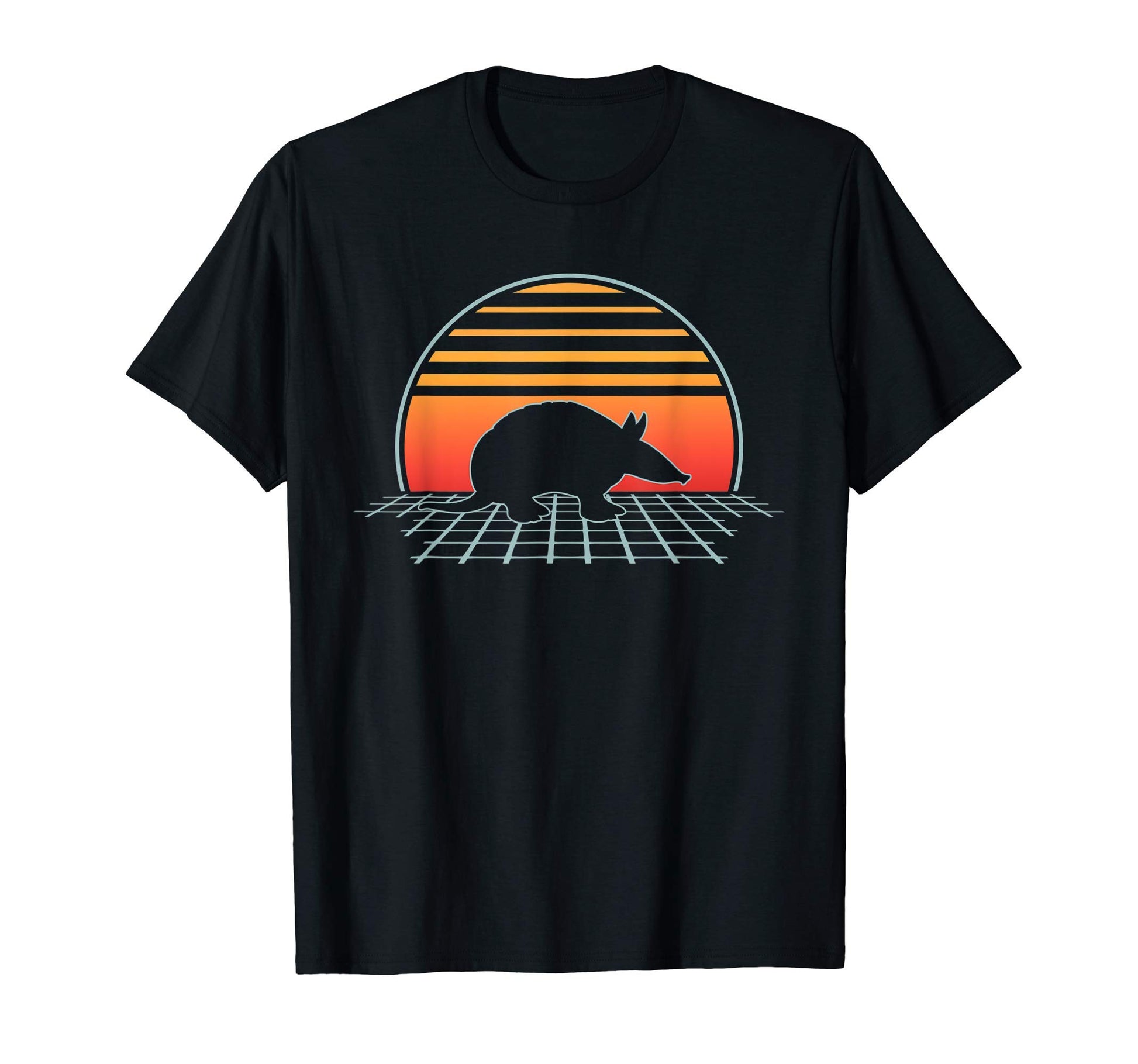 Armadillo 70S 80S Animal Vaporwave T-Shirt - Novelty Apparel for Adults - T-Shirt, Sweatshirt, Hoodie